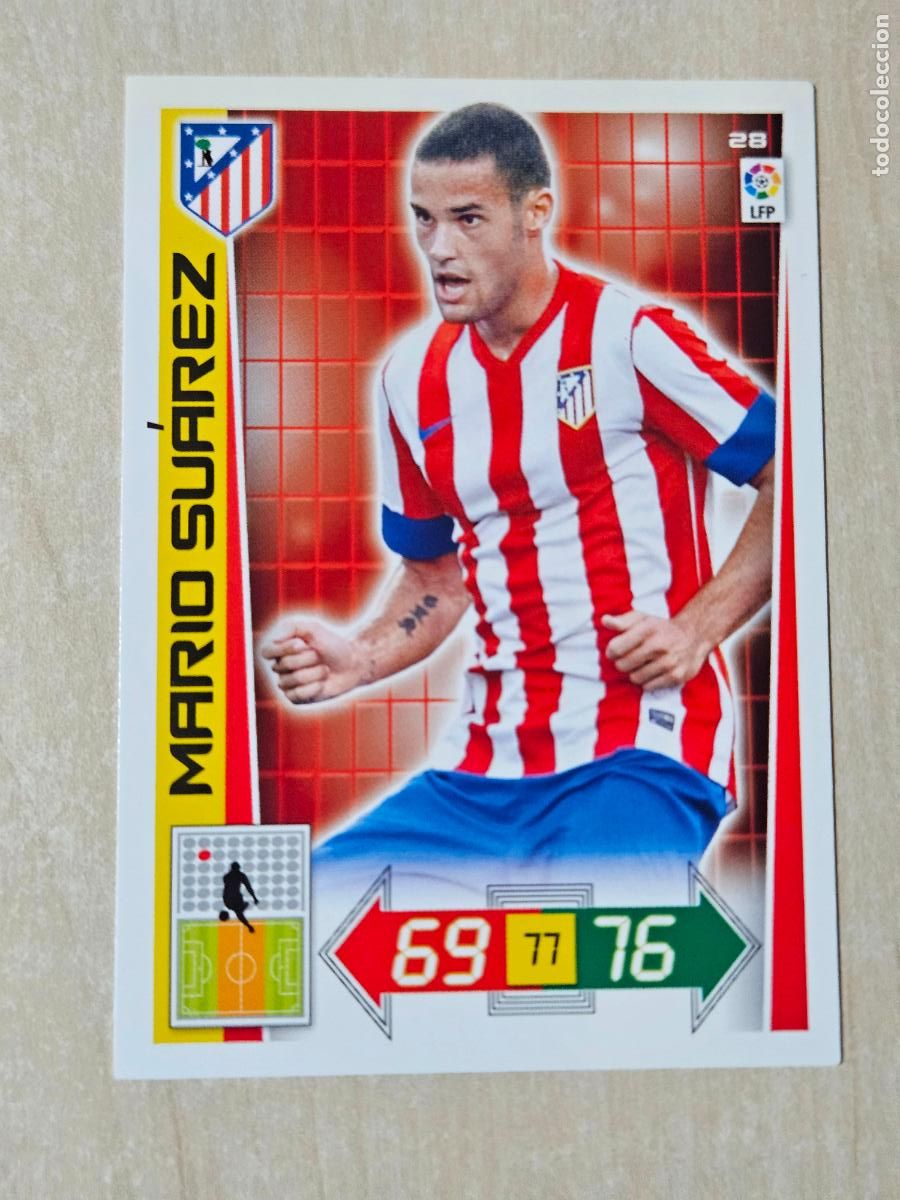 Cromos de f&uacute;tbol: FICHA N&ordm; 28 MARIO SUAREZ - ADRENALYN 12 13 - PANINI 2012 -13 - CROMO - ATLETICO DE MADRID