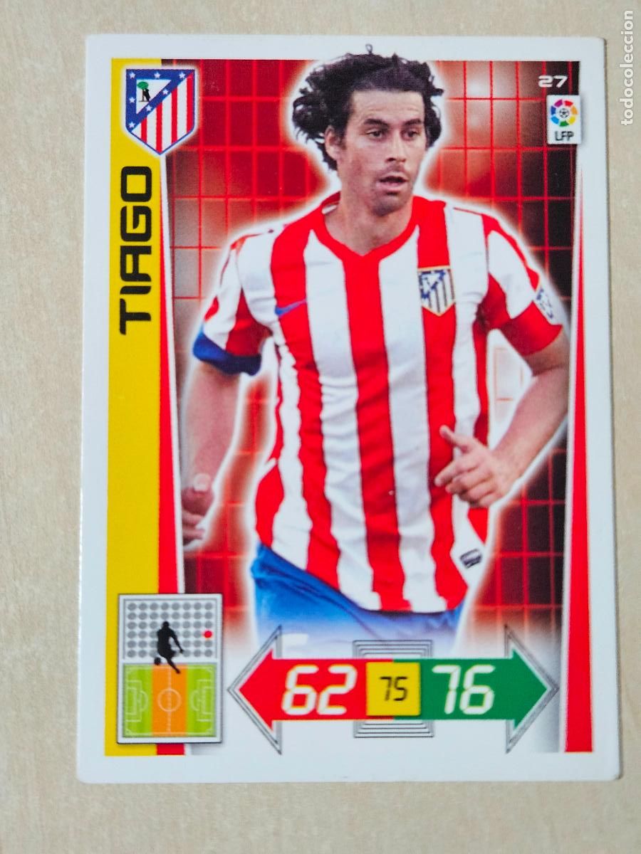 Cromos de f&uacute;tbol: FICHA N&ordm; 27 TIAGO - ADRENALYN 12 13 - PANINI 2012 -13 - CROMO - ATLETICO DE MADRID