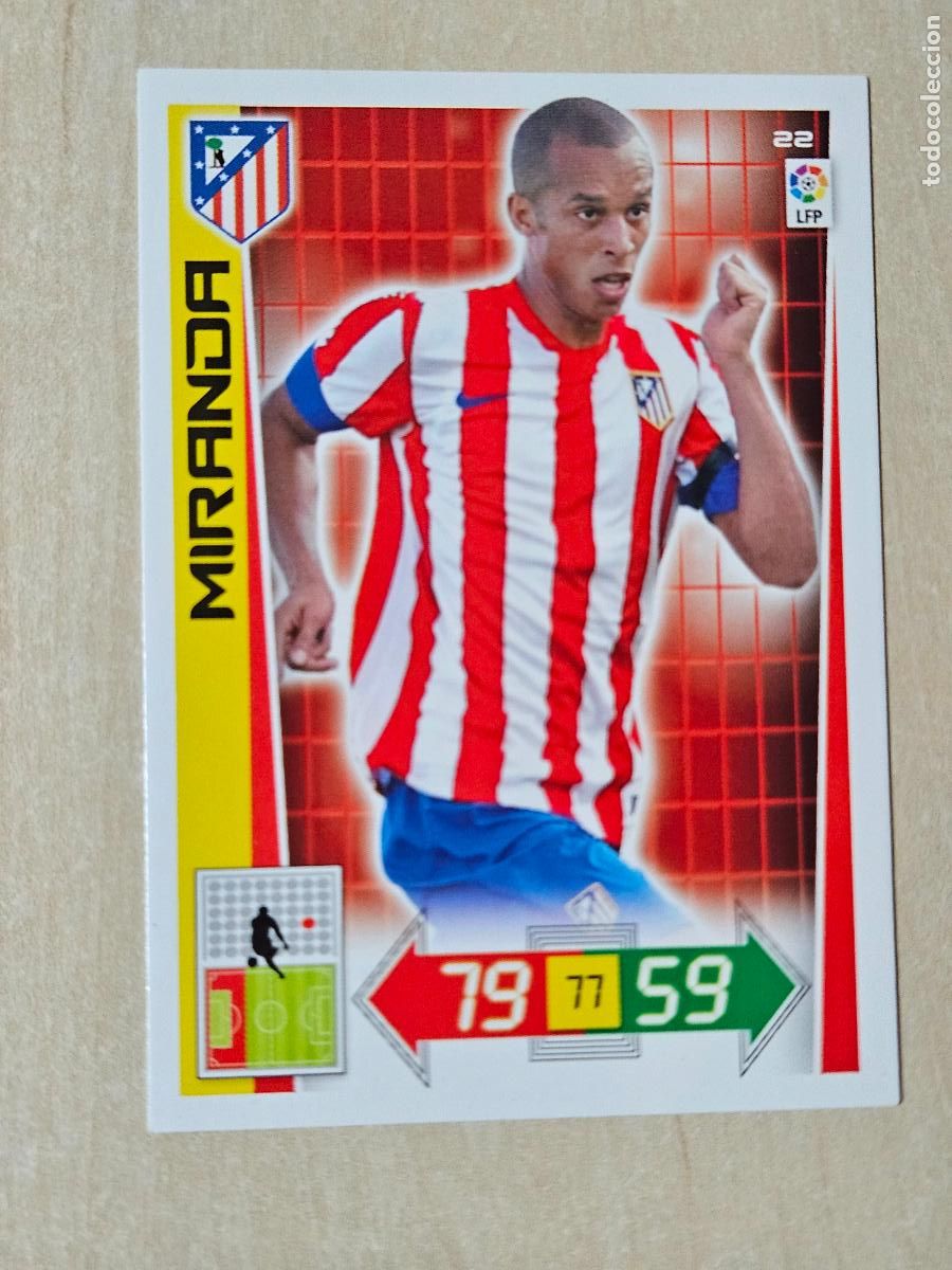 Cromos de f&uacute;tbol: FICHA N&ordm; 22 MIRANDA - ADRENALYN 12 13 - PANINI 2012 -13 - CROMO - ATLETICO DE MADRID