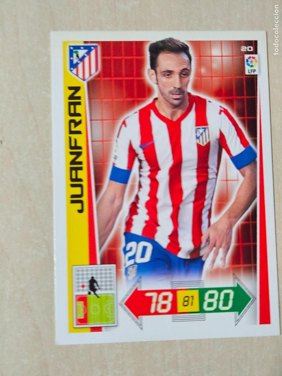 Cromos de f&uacute;tbol: FICHA N&ordm; 20 JUANFRAN - ADRENALYN 12 13 - PANINI 2012 -13 - CROMO - ATLETICO DE MADRID