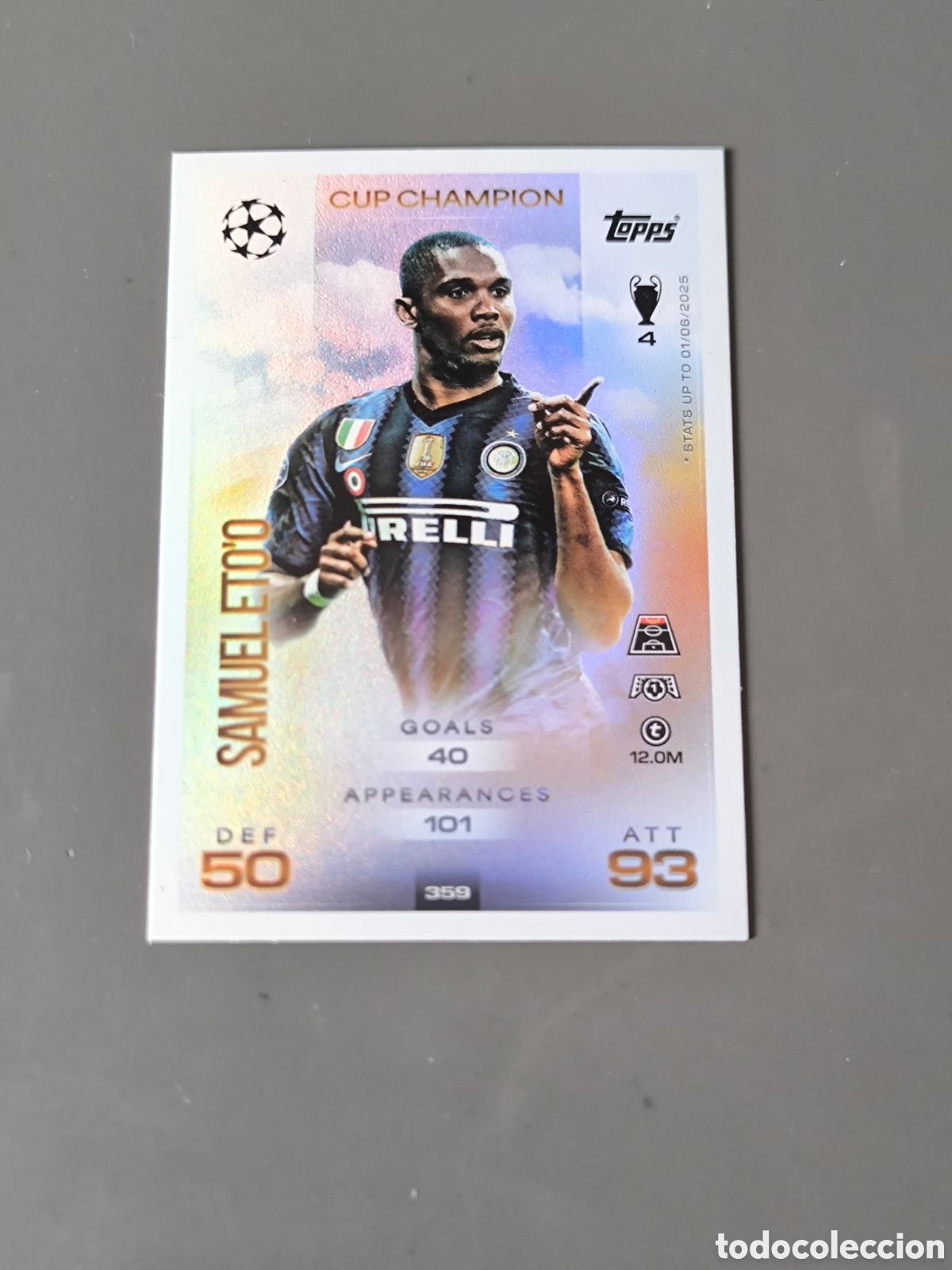 Cromos de f&uacute;tbol: SAMUEL ETOO 359 Cup Champion Inter de Milan Match Attax