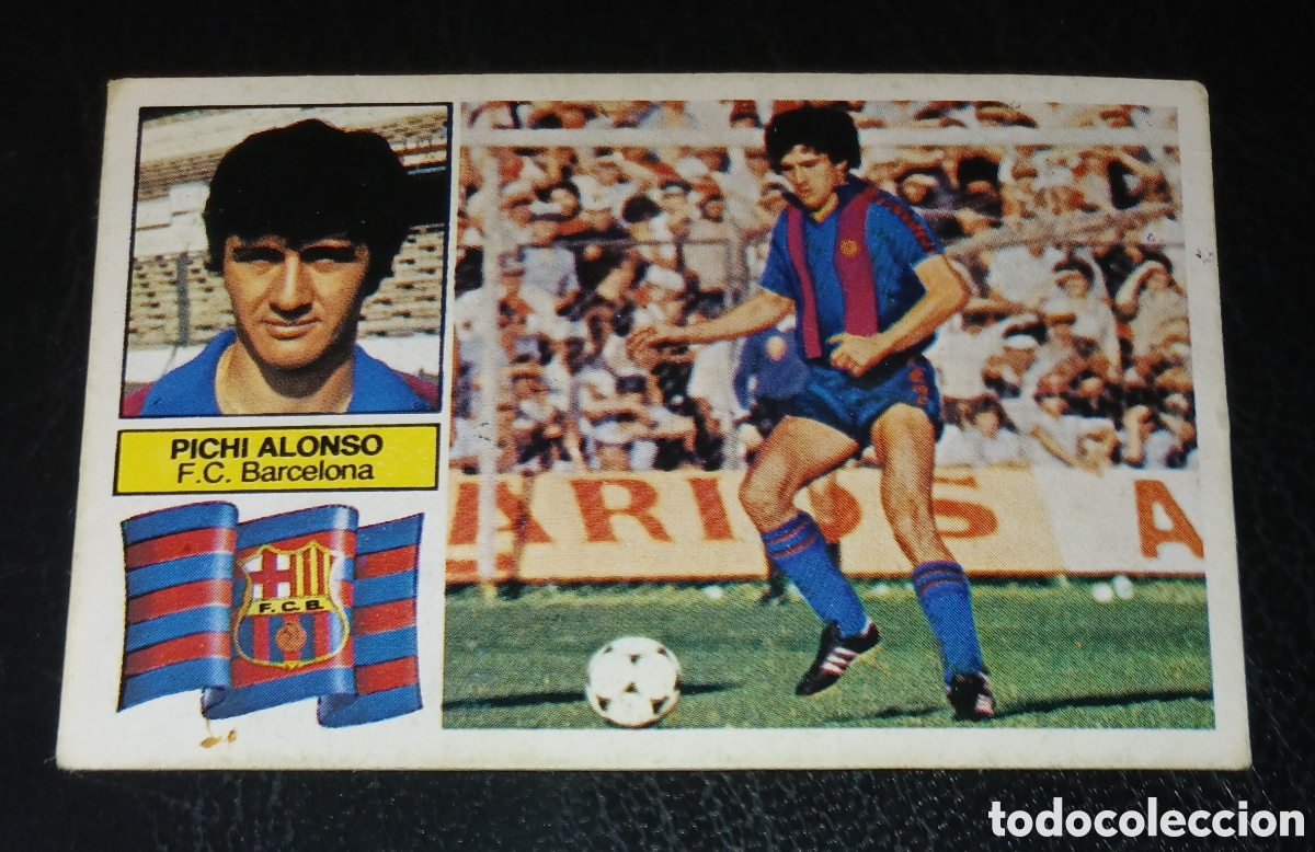 Cromos de f&uacute;tbol: DIFICIL Cromo Pichi Alonso F.C. Barcelona con FCB Liga 82/83 Este sin pegar nunca pegado