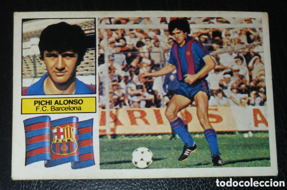 Cromos de f&uacute;tbol: DIFICIL Cromo Pichi Alonso F.C. Barcelona con FCB Liga 82/83 Este sin pegar nunca pegado