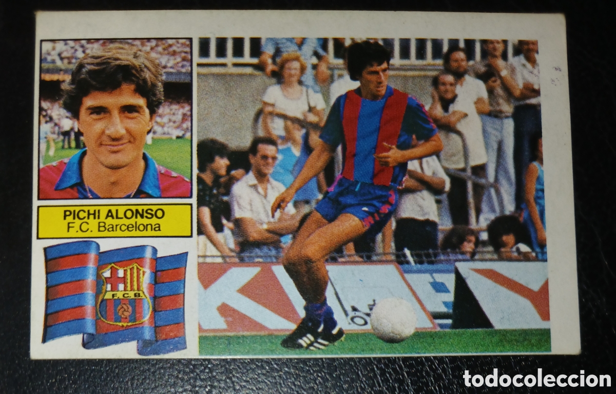 Cromos de f&uacute;tbol: Cromo Pichi Alonso F.C. Barcelona con FCB Liga 82/83 Este sin pegar nunca pegado
