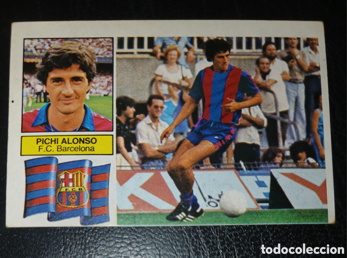 Cromos de f&uacute;tbol: Cromo Pichi Alonso F.C. Barcelona con FCB Liga 82/83 Este sin pegar nunca pegado