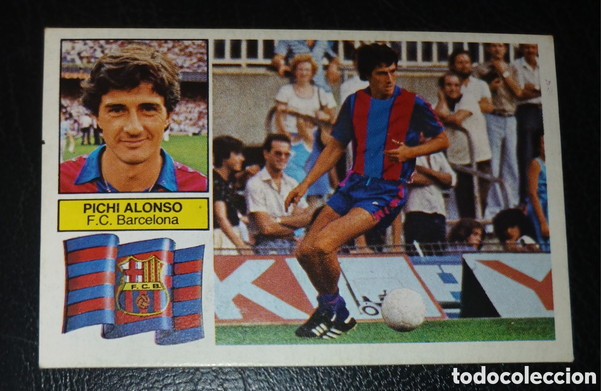 Cromos de f&uacute;tbol: Cromo Pichi Alonso F.C. Barcelona con FCB Liga 82/83 Este sin pegar nunca pegado