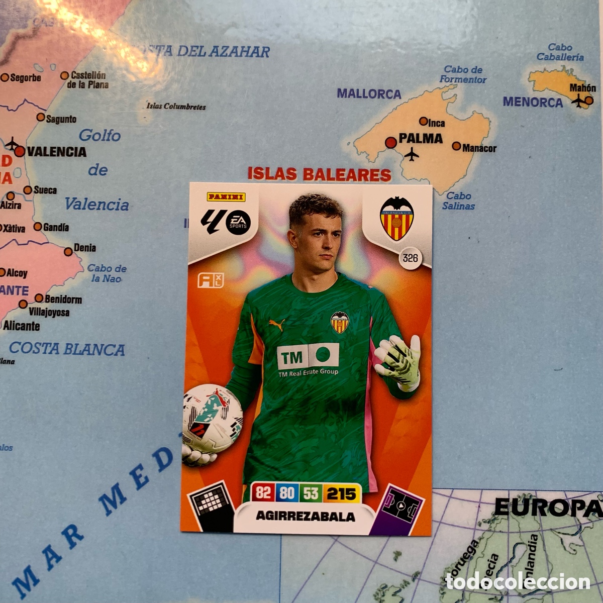 Cromos de f&uacute;tbol: Agirrezabala n&uacute;mero 326 del Valencia cromo adrenalyn XL 25-26 2025-2026
