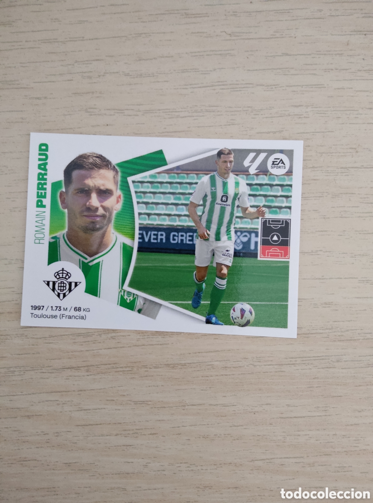 Cromos de f&uacute;tbol: 1 PERRAUD REAL BETIS ULTIMO FICHAJE LIGA ESTE 2024 2025