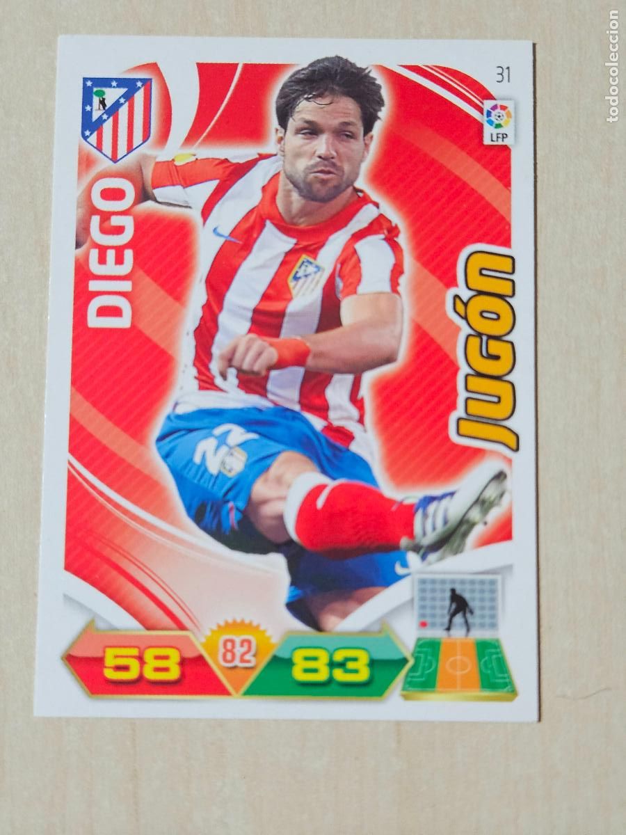 Cromos de f&uacute;tbol: FICHA N&ordm; 31 DIEGO - ADRENALYN 11 12 - PANINI 2011 -12 - CROMO - ATLETICO DE MADRID