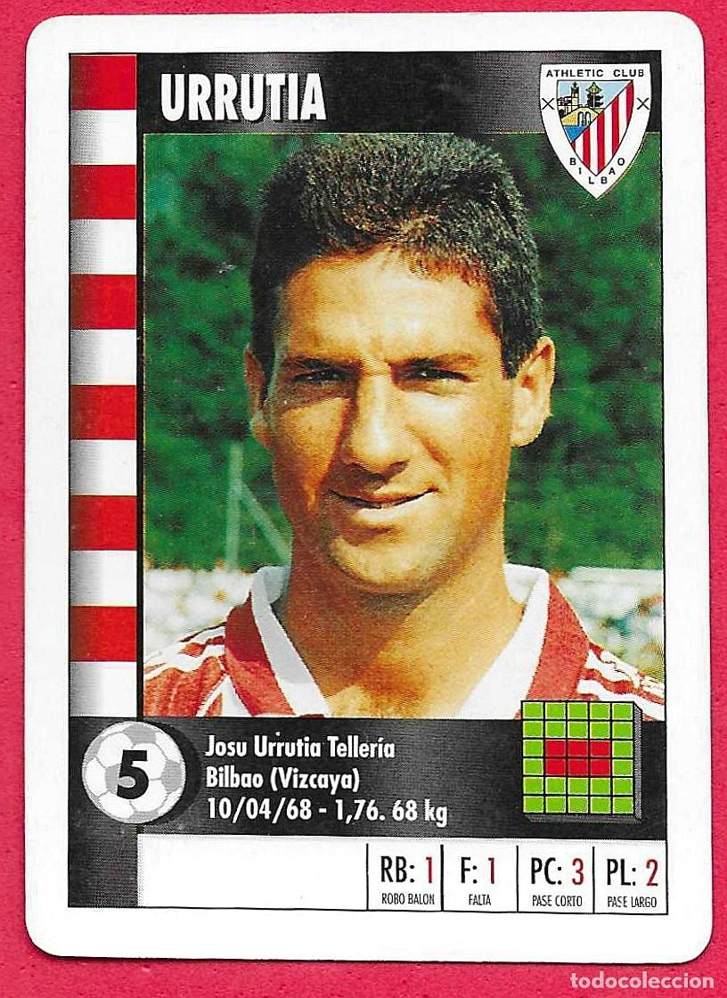 Cromos de f&uacute;tbol: CARTA NAIPE HERACLIO FOURNIER SUPERGOL SUPER GOL MARCA 95 96 1995 1996 - URRUTIA ATHLETIC DE BILBAO
