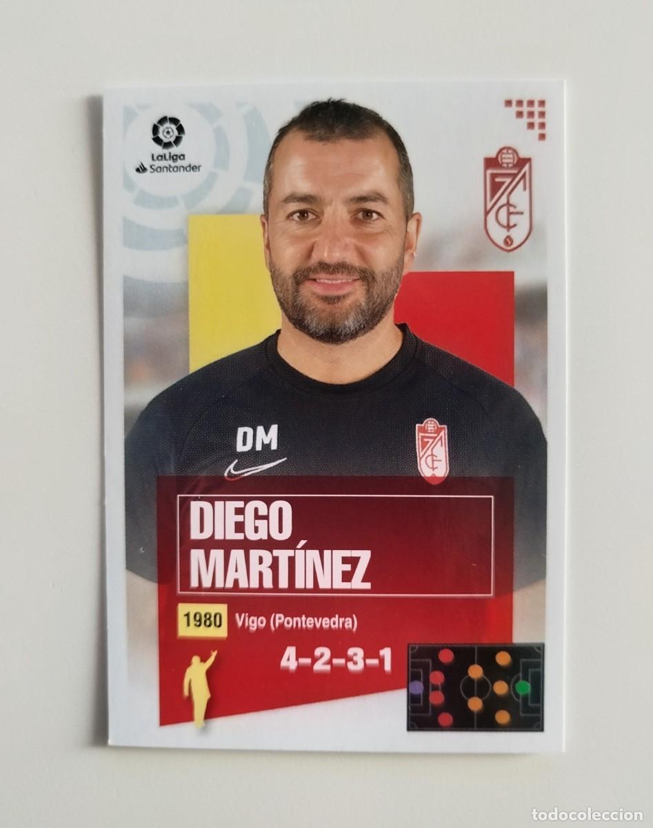 Figurine di Calcio: Diego Mart&iacute;nez Entrenador 1 SIN PEGAR NUNCA PEGADO Granada CF Liga Ediciones Este 20 21 / 2020 2021