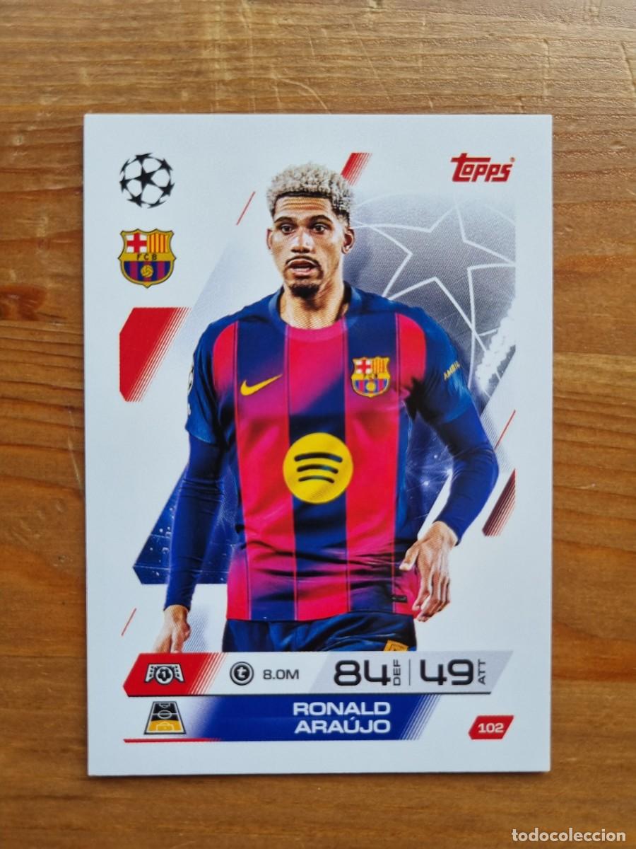 Cromos de f&uacute;tbol: 102 RONALD ARA&Uacute;JO (FC Barcelona). Match Attax 2025 2026 25 26 (Topps)