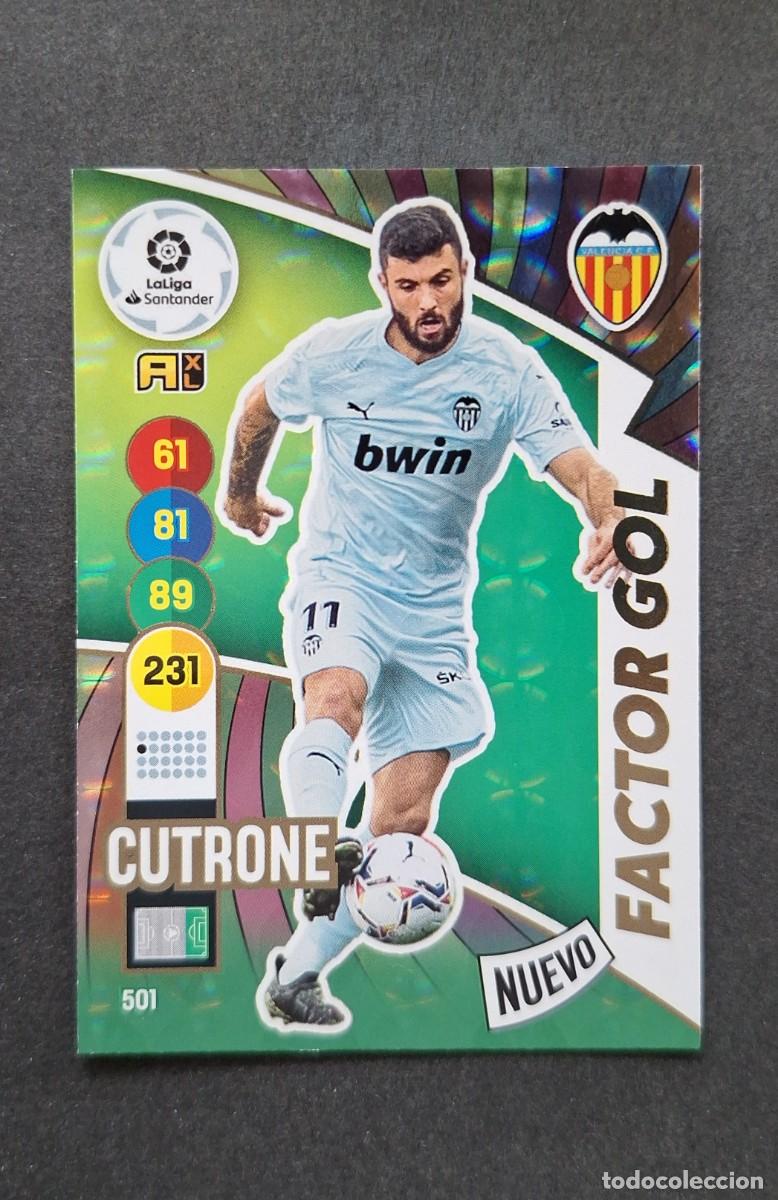 Cromos de f&uacute;tbol: L1 CUTRONE VALENCIA C. F. 501 NUEVO FACTOR GOL PANINI ADRENALYN XL 2020 2021 20 21