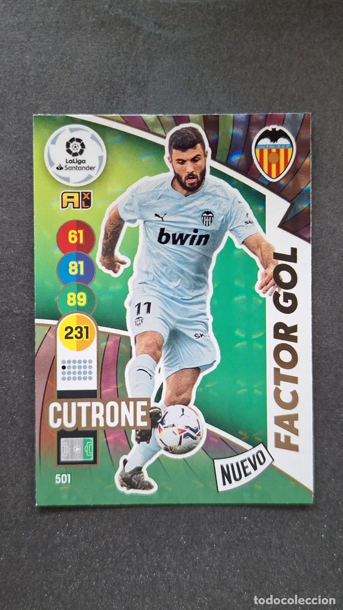 Cromos de f&uacute;tbol: L1 CUTRONE VALENCIA C. F. 501 NUEVO FACTOR GOL PANINI ADRENALYN XL 2020 2021 20 21