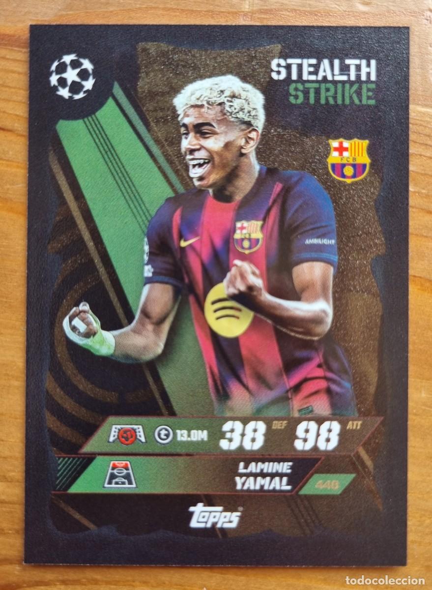 Cromos de f&uacute;tbol: 448 LAMINE YAMAL (FC Barcelona) STEALTH STRIKE. Match Attax 2025 2026 25 26 (Topps)