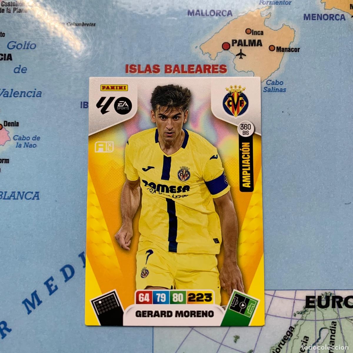 Cromos de f&uacute;tbol: Gerard Moreno ampliacion n&uacute;mero 360 Bis del Villarreal cromo adrenalyn XL 25-26 2025-2026