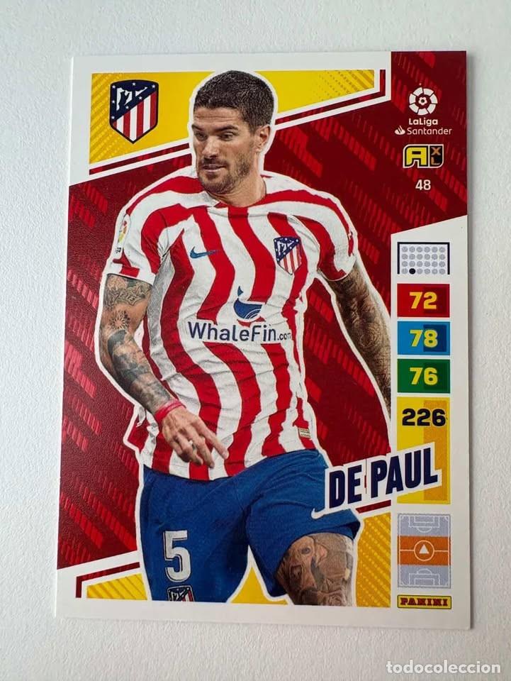 Cromos de f&uacute;tbol: De Paul Atl&eacute;tico de Madrid 48 Adrenalyn 2022-23