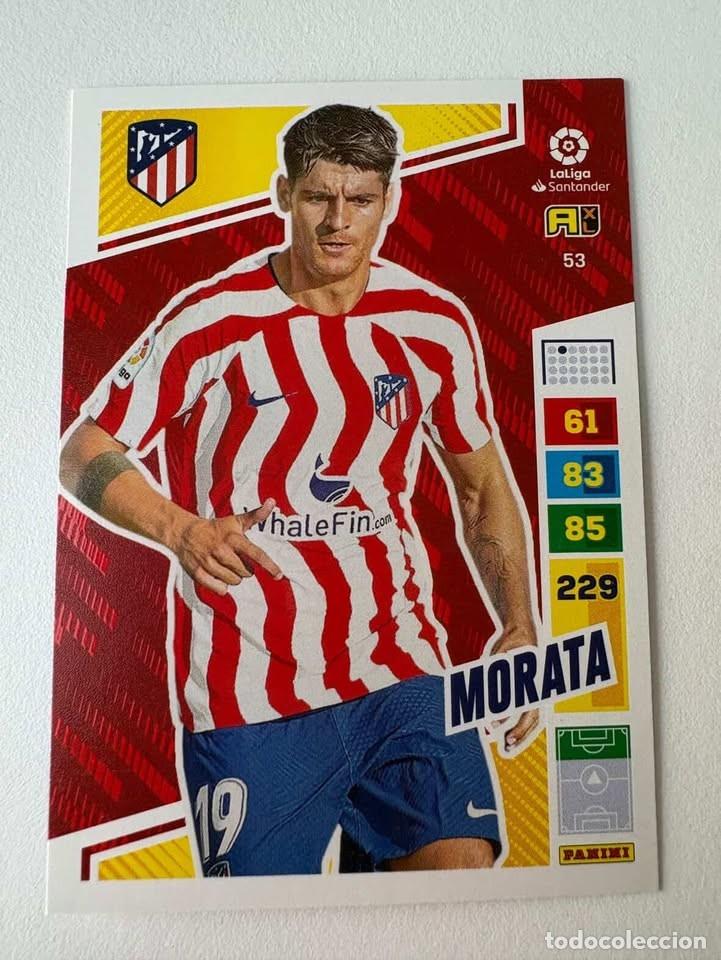 Cromos de f&uacute;tbol: Morata Atl&eacute;tico de Madrid 53 Adrenalyn 2022-23