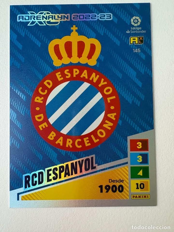 Cromos de f&uacute;tbol: Escudo Espanyol 145 Adrenalyn 2022-23