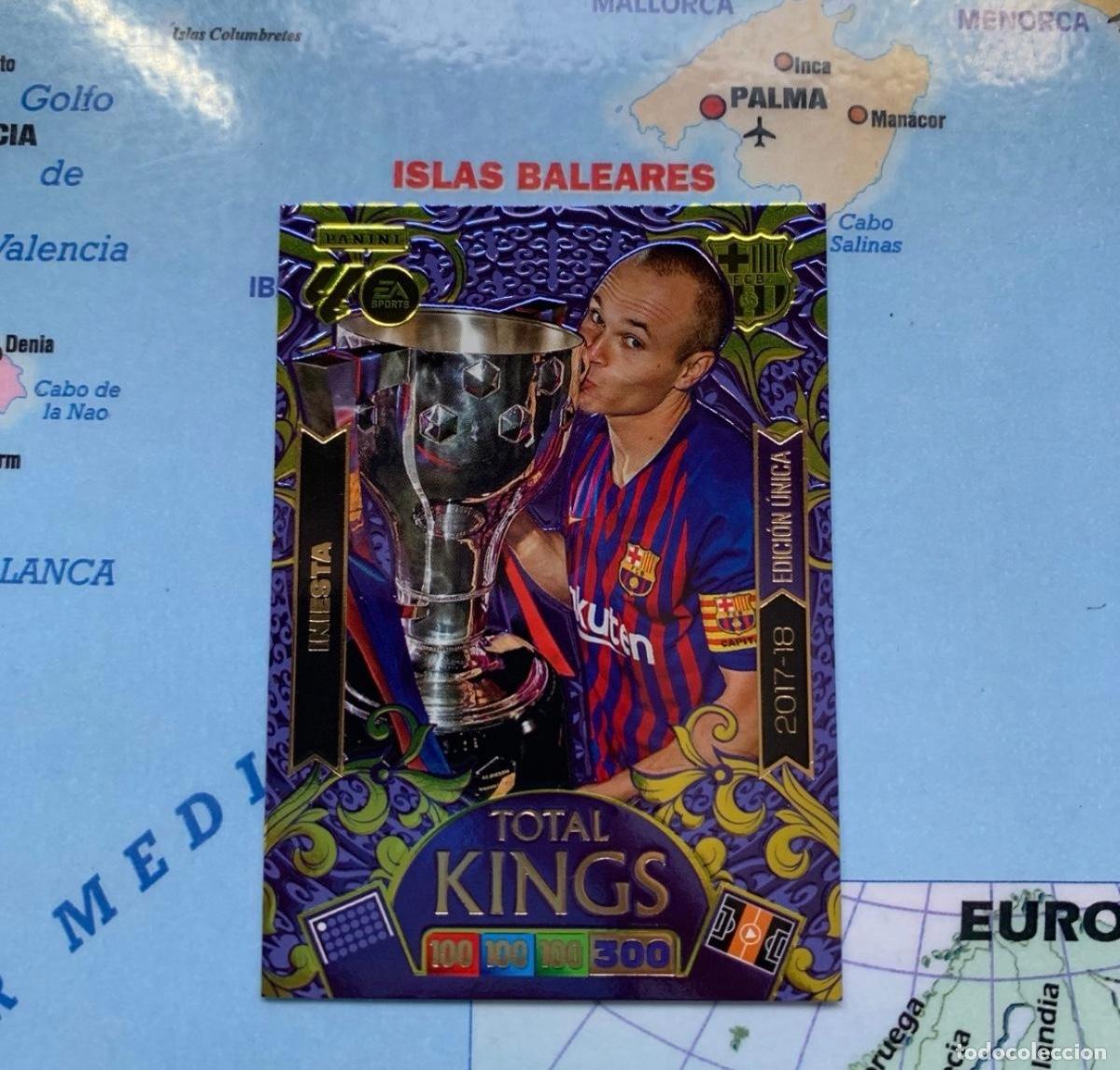 Cromos de f&uacute;tbol: Iniesta Total Kings Edici&oacute;n Unica del Barcelona cromo adrenalyn XL 25-26 2025-2026