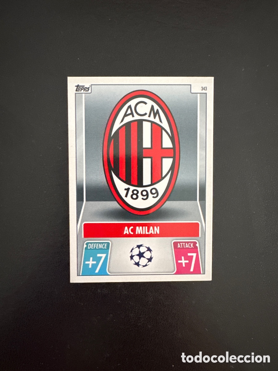 Cromos de f&uacute;tbol: ESCUDO MIL&Aacute;N NUMERO 343 MATCH ATTAX 2021 2022