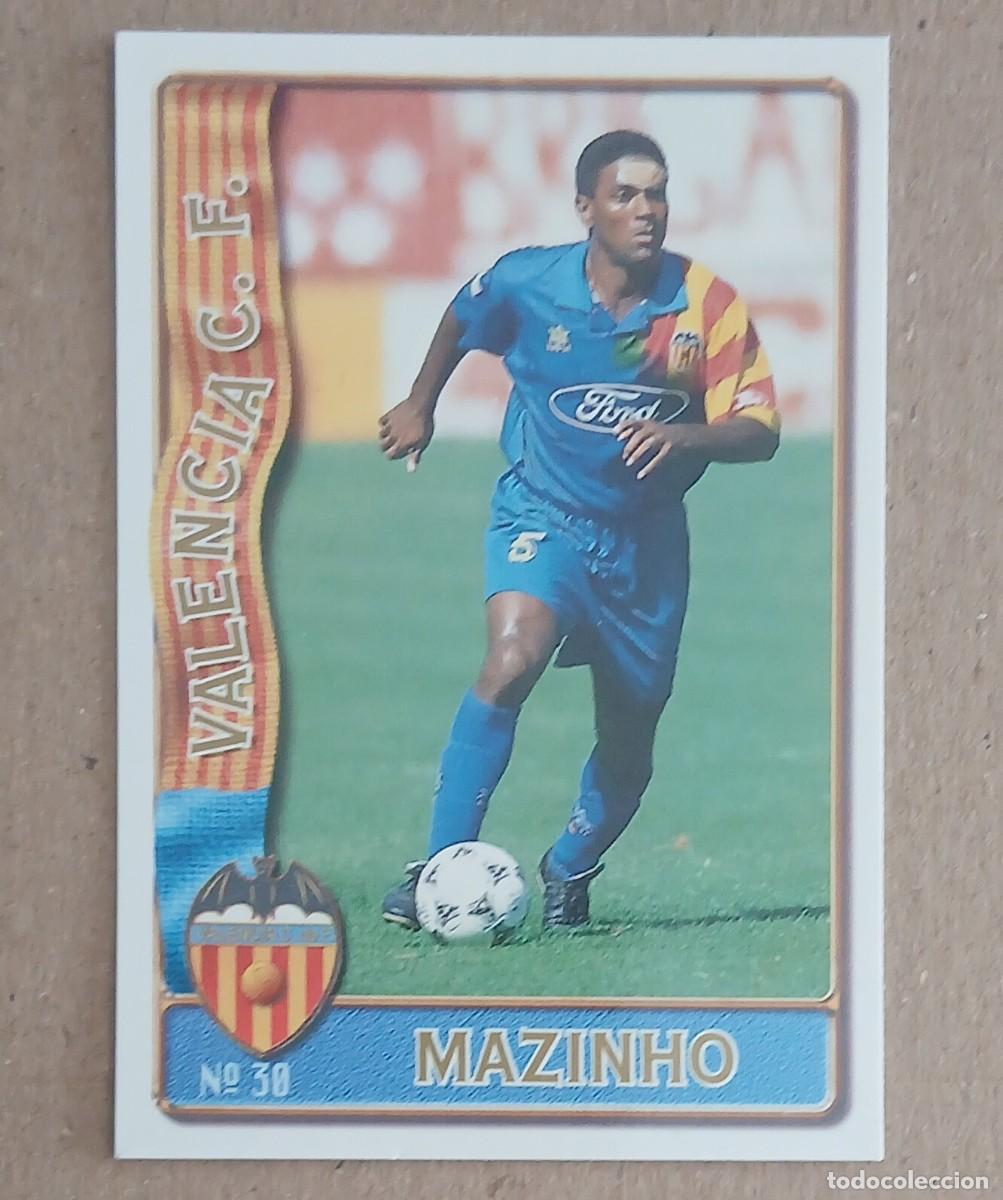 Cromos de f&uacute;tbol: Cromo n&ordm; 30 MAZINHO BAJA DIF&Iacute;CIL VALENCIA MUNDICROMO 96-97. Nuevo de sobre.