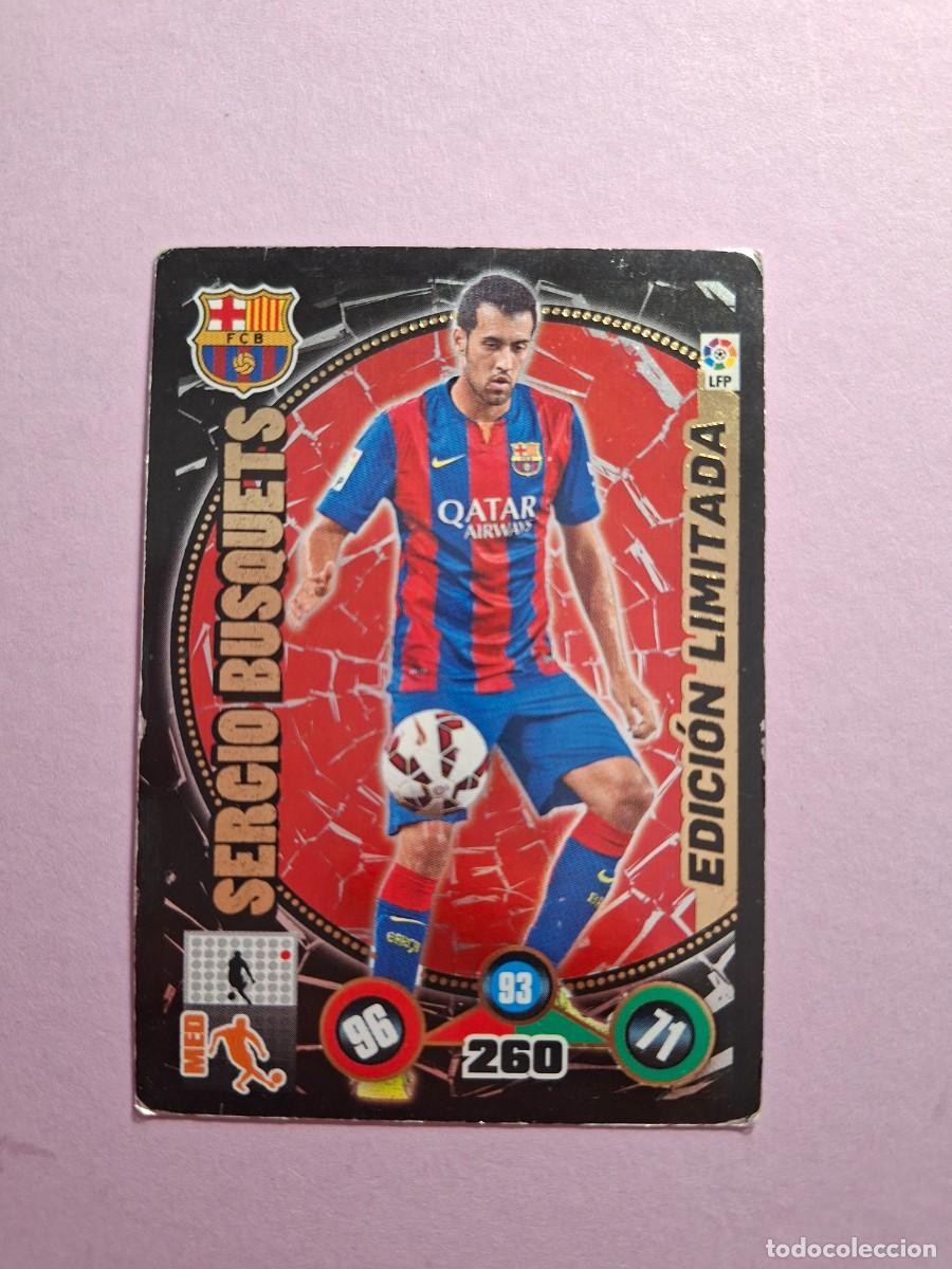 Cromos de f&uacute;tbol: SERGIO BUSQUETS EDICION LIMITADA LIMITED CARD BARCELONA ADRENALYN XL LIGA BBVA 2014 2015 14 15