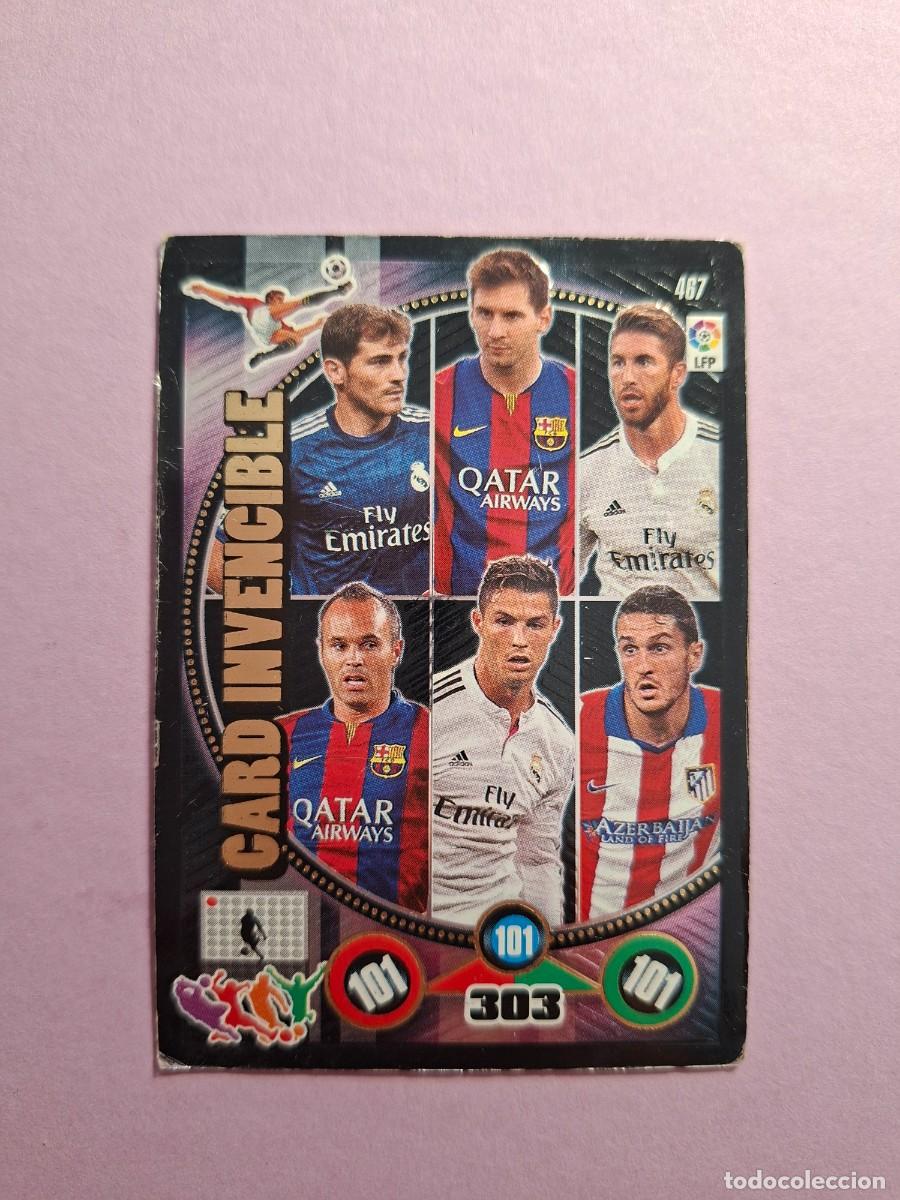 Cromos de f&uacute;tbol: 467 CARD INVENCIBLE MESSI CRISTIANO RONALDO INIESTA ADRENALYN XL 2014 2015 LIGA 14 15