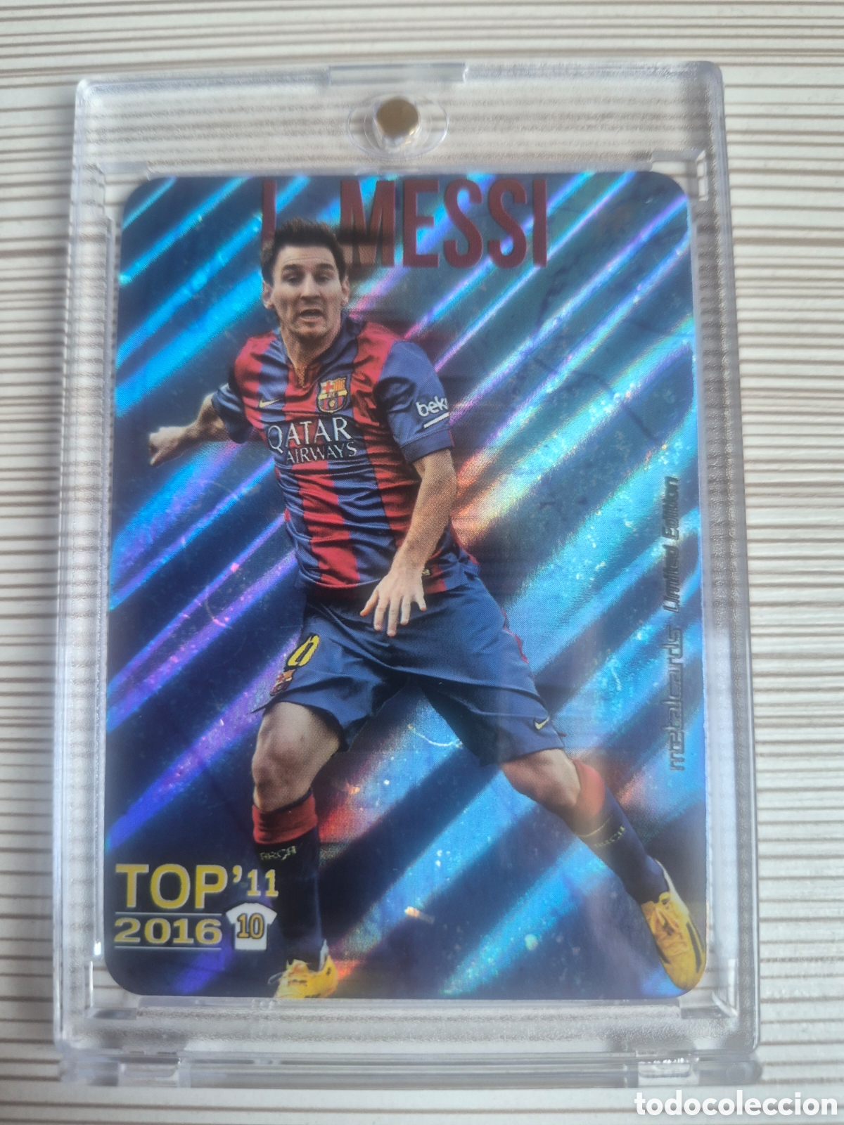 Cromos de f&uacute;tbol: MESSI TOP RAYAS DIAGONALES MUNDICROMO 2015 2016 IMPOLUTO