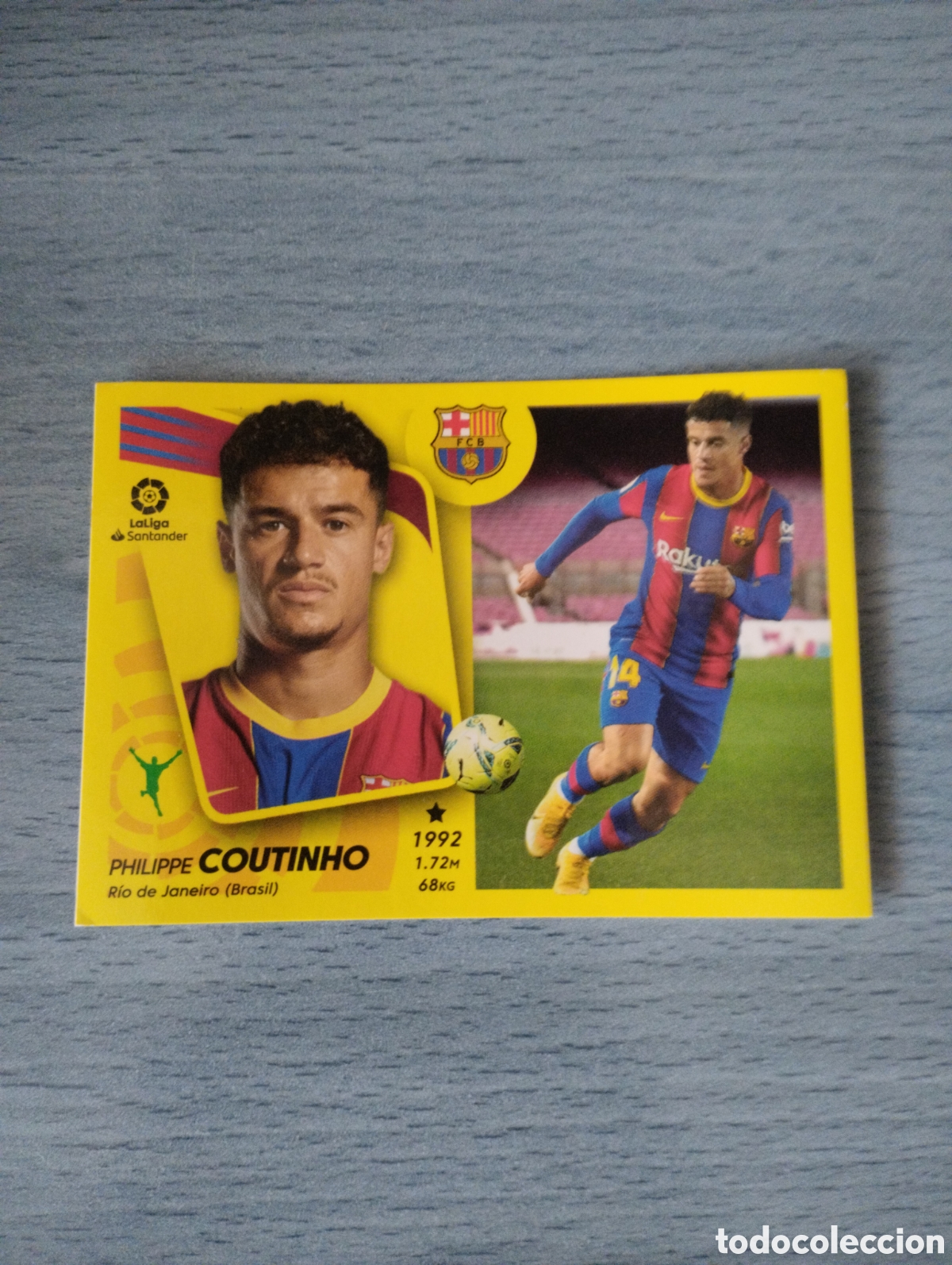 Cromos de f&uacute;tbol: Cromo ediciones este liga 21 22 coloca 19 bis Coutinho Barcelona sin pegar