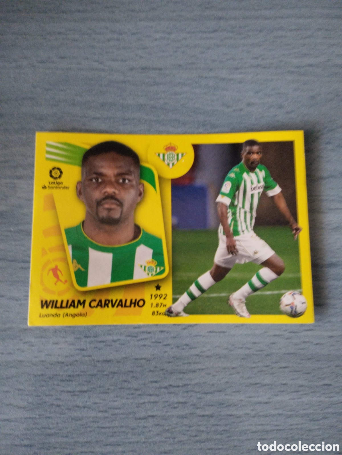 Cromos de f&uacute;tbol: Cromo ediciones este liga 21 22 coloca 16 bis William carvalho Betis sin pegar
