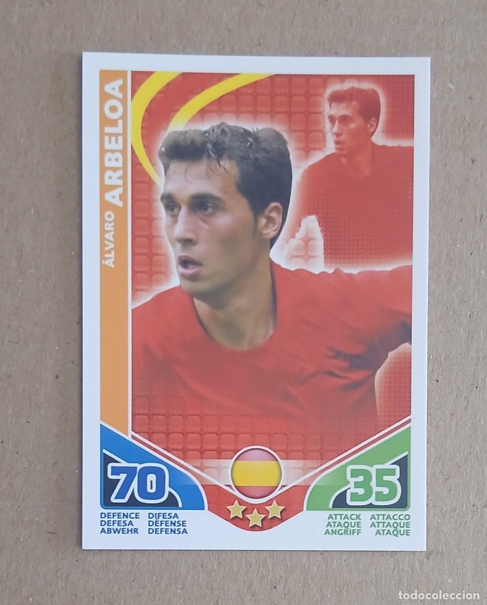 Cromos de f&uacute;tbol: CROMO DE ARBELOA ESPA&Ntilde;A TOPPS MATCH ATTAX SUD&Aacute;FRICA 2010. Nuevo.