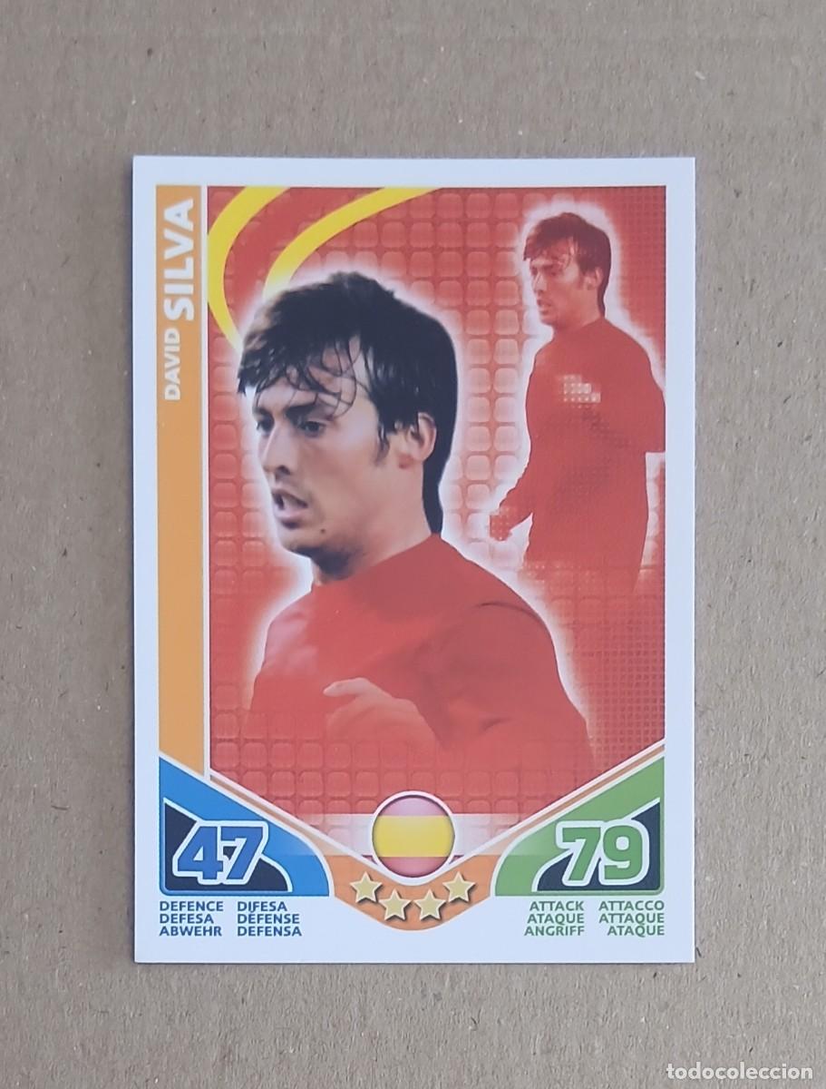 Cromos de f&uacute;tbol: CROMO DE DAVID SILVA ESPA&Ntilde;A TOPPS MATCH ATTAX SUD&Aacute;FRICA 2010. Nuevo.