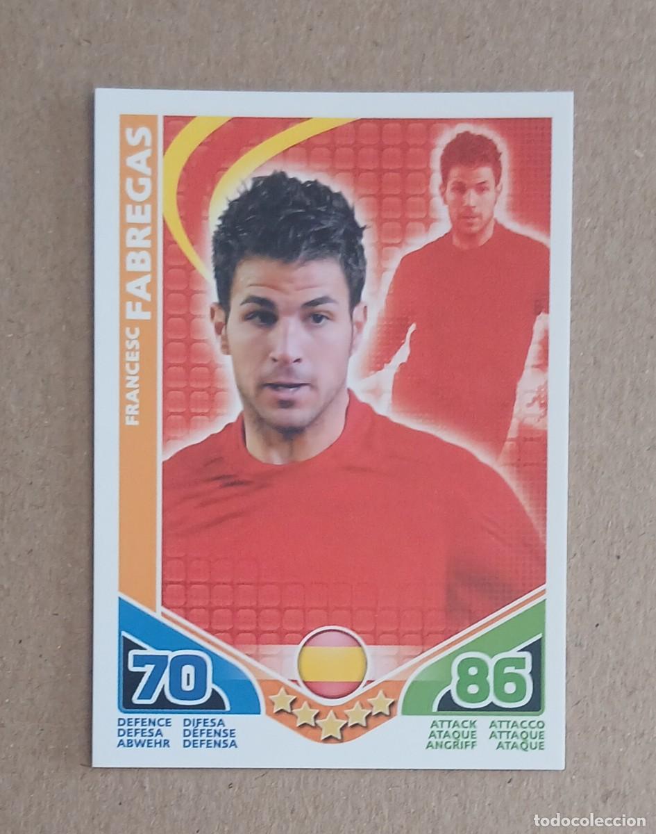 Cromos de f&uacute;tbol: CROMO DE CESC F&Aacute;BREGAS ESPA&Ntilde;A TOPPS MATCH ATTAX SUD&Aacute;FRICA 2010. Nuevo.