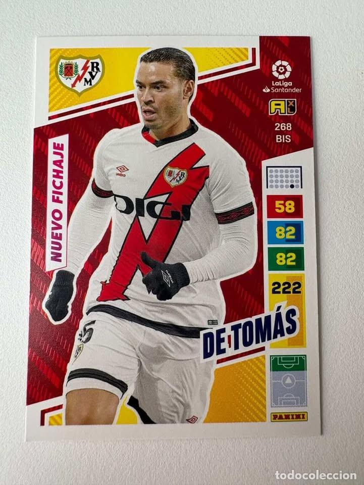 Cromos de f&uacute;tbol: De Tom&aacute;s Nuevo Fichaje Rayo Vallecano 268bis Adrenalyn 2022-23
