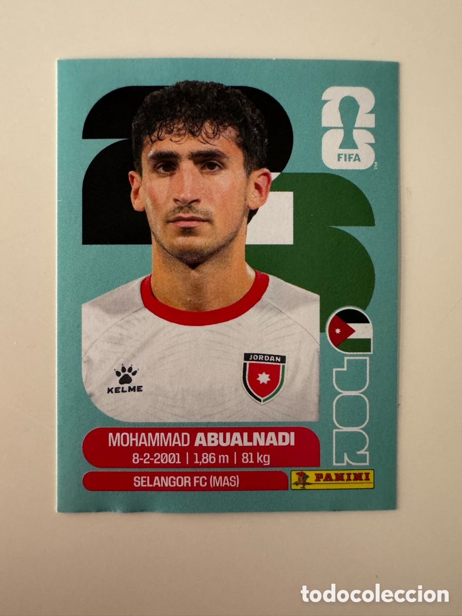 Cromos de f&uacute;tbol: FIFA WORLD CUP 2026 STICKER PANINI &ndash; Mohammad Abualnadi &ndash; Jordania JOR8 JORN8