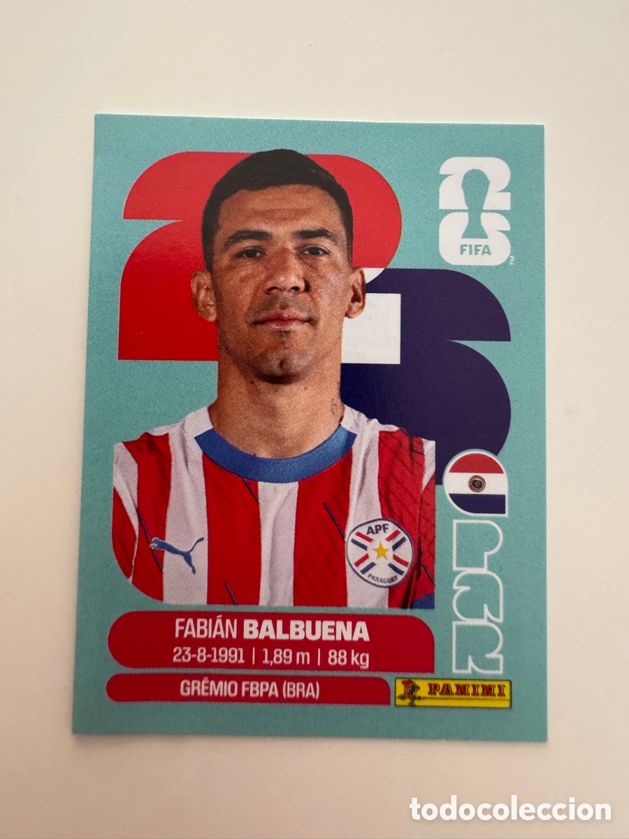Cromos de f&uacute;tbol: FIFA WORLD CUP 2026 STICKER PANINI &ndash; Fabi&aacute;n Balbuena &ndash; Paraguay PAR5