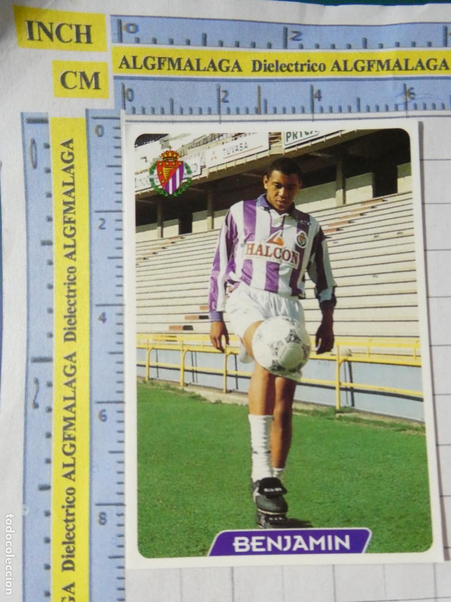 Cromos de f&uacute;tbol: CROMO TRADING CARD FICHA LIGA 95 96. REAL VALLADOLID. BENJAMIN ZARANDONA. MUNDICROMO 75