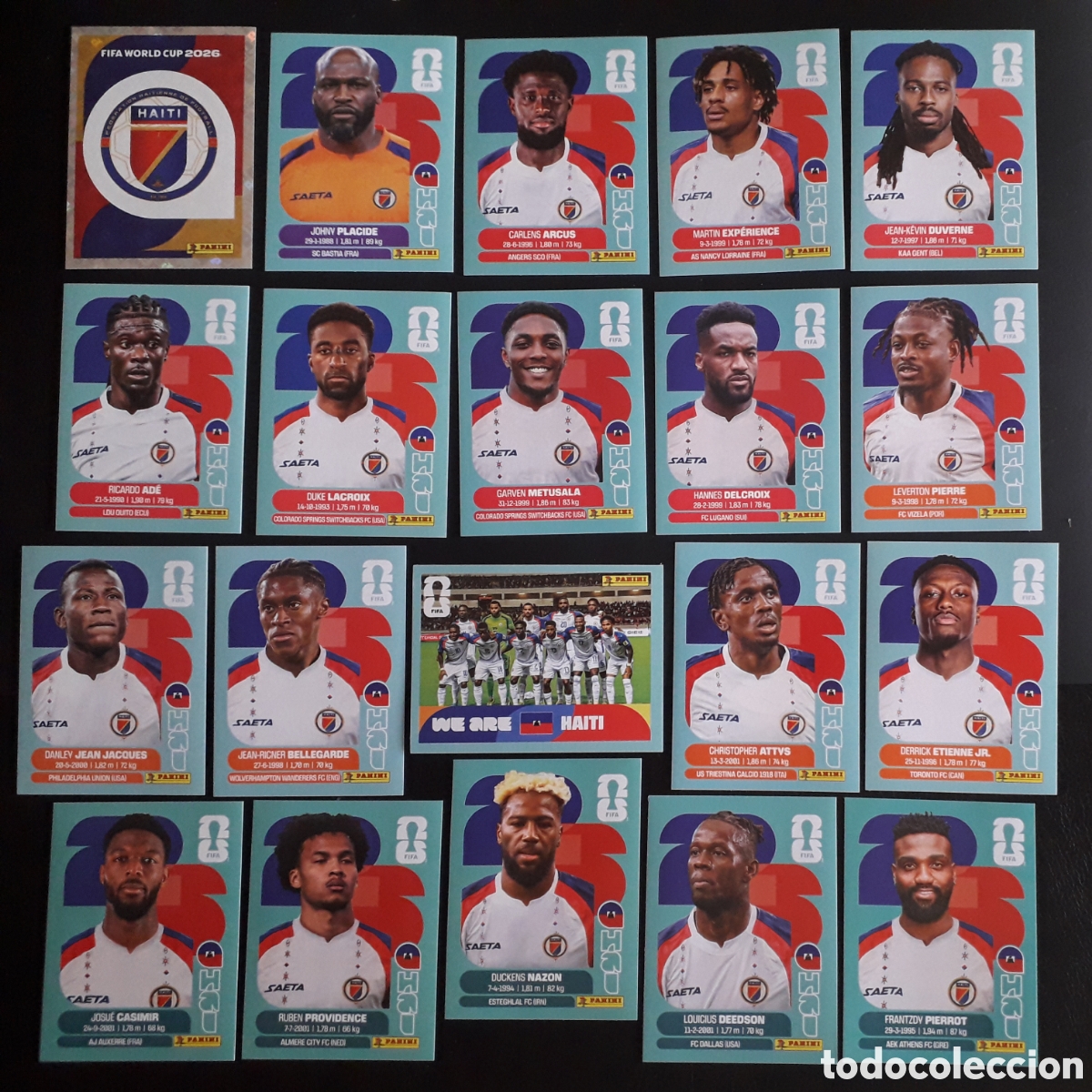 Cromos de f&uacute;tbol: 20 CROMOS HAIT&Iacute;, EQUIPO COMPLETO MUNDIAL F&Uacute;TBOL 2026 FIFA WORLD CUP PANINI SIN PEGAR