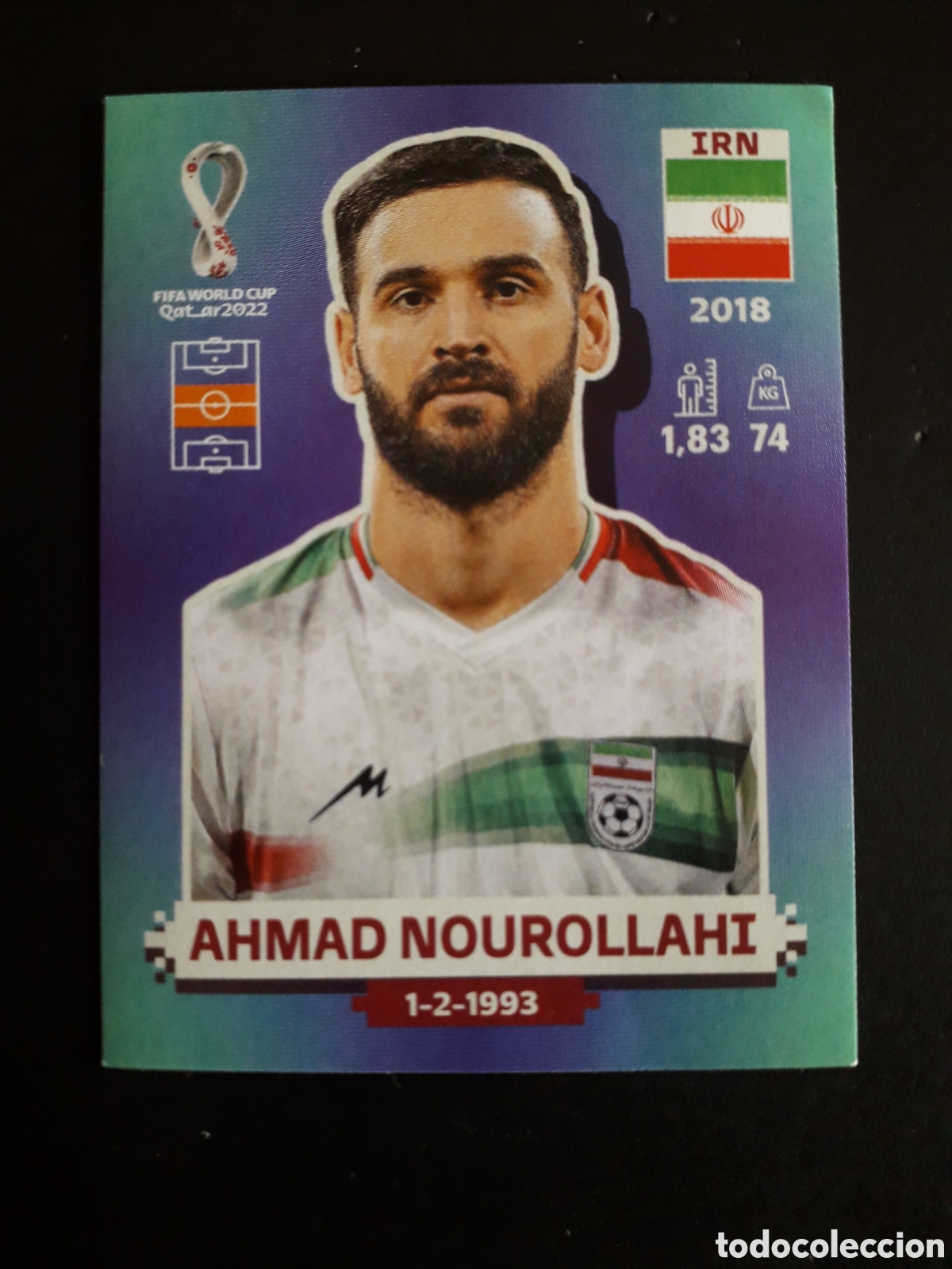 Cromos de f&uacute;tbol: AHMAD NOUROLLAHI IR&Aacute;N N&deg; 16 COPA MUNDIAL DE F&Uacute;TBOL QATAR 2022 22 PANINI SIN PEGAR PEDIDO M&Iacute;NIMO 3&euro;.
