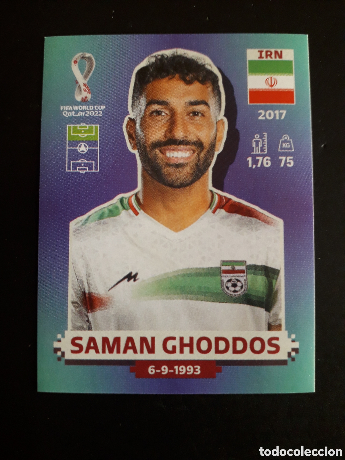 Cromos de f&uacute;tbol: SAMAN GHODDOS IR&Aacute;N N&deg; 19 COPA MUNDIAL DE F&Uacute;TBOL QATAR 2022 22 PANINI SIN PEGAR PEDIDO M&Iacute;NIMO 3&euro;
