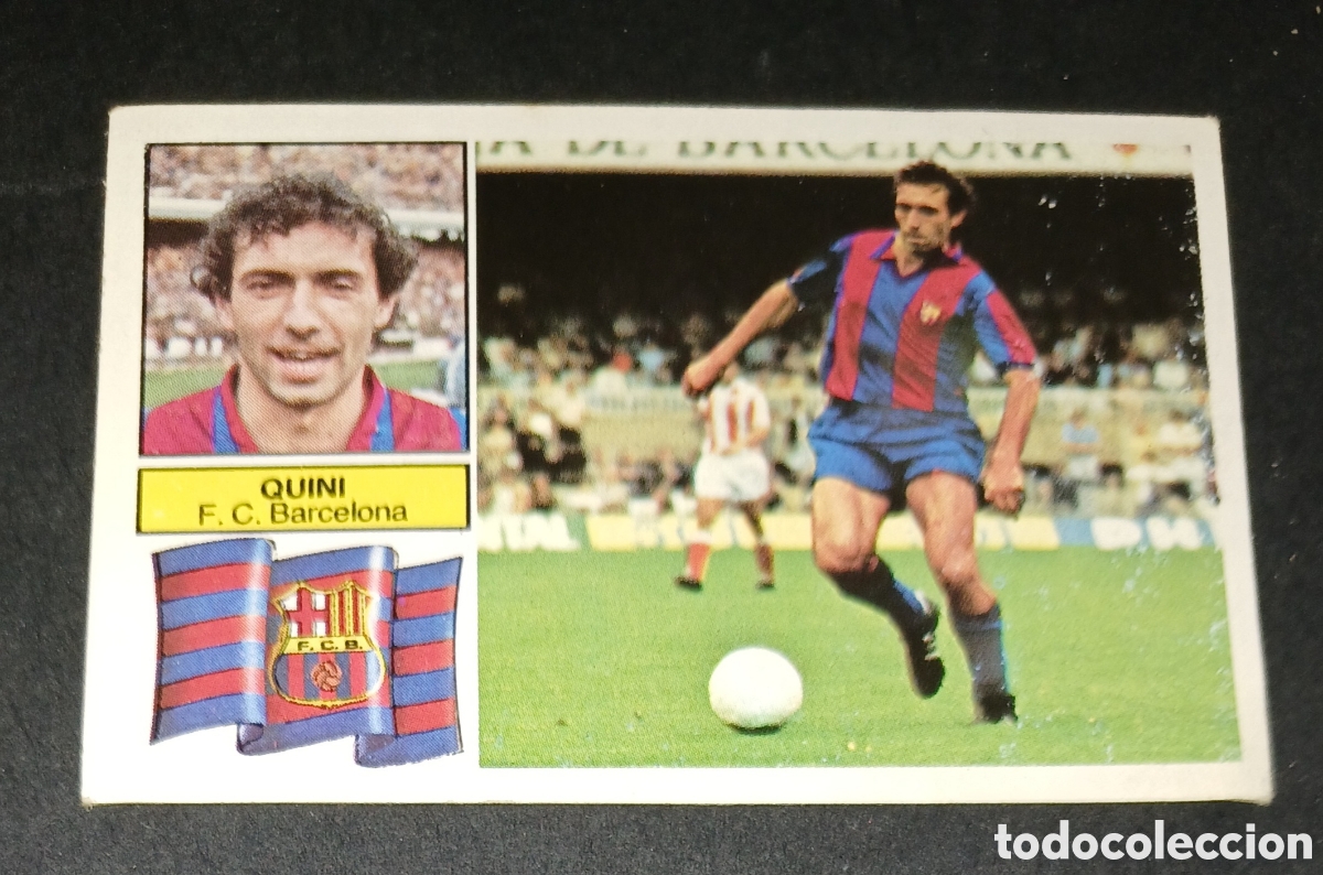 Cromos de f&uacute;tbol: Cromo Quini F. C. Barcelona Liga 82 83 1982 1983 Ediciones Este sin pegar nunca pegado
