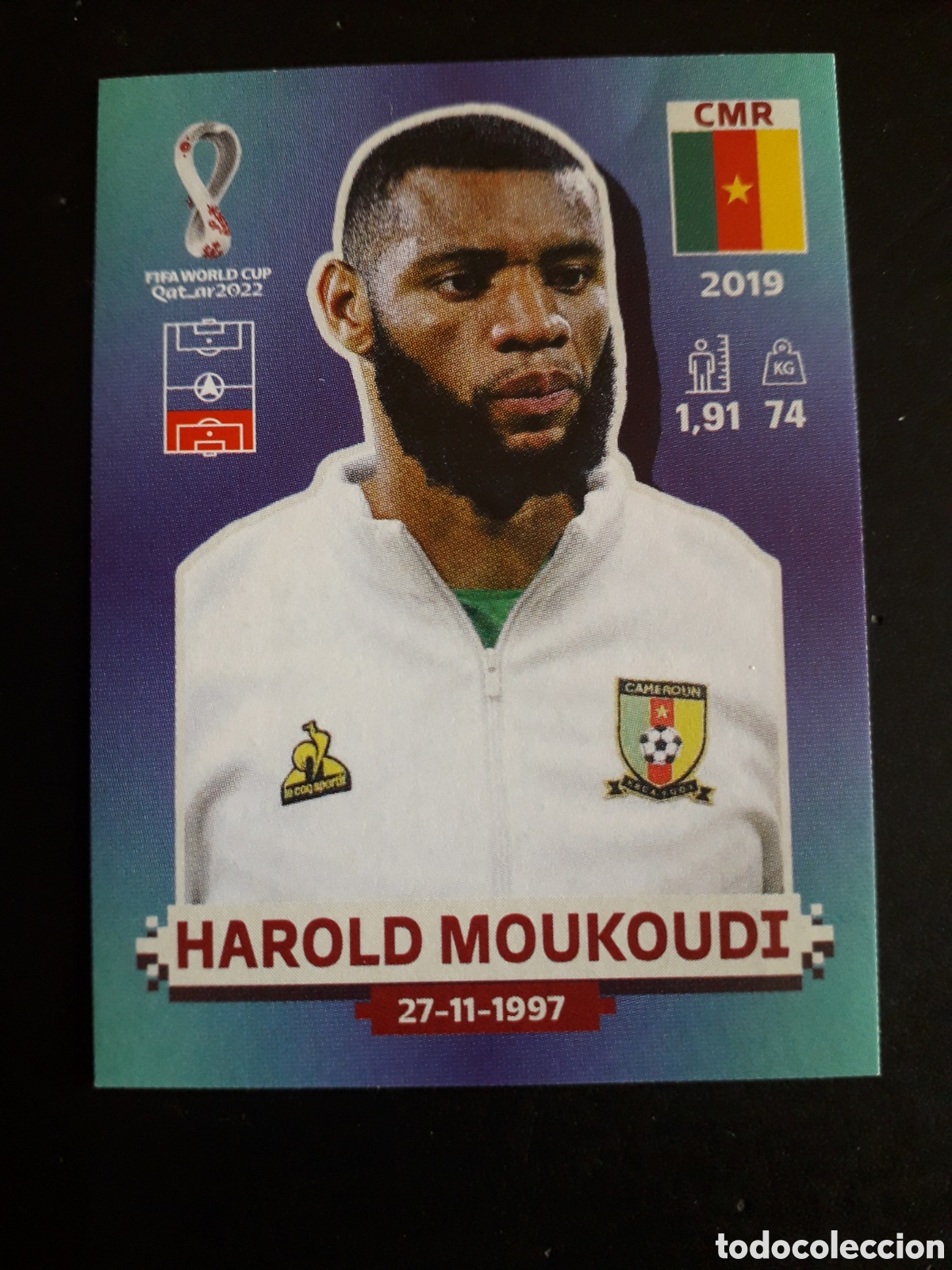 Cromos de f&uacute;tbol: HAROLD MOUKOUDI CAMER&Uacute;N N&deg; 8 COPA MUNDIAL DE F&Uacute;TBOL QATAR 2022 22 PANINI SIN PEGAR PEDIDO M&Iacute;NIMO 3&euro;.