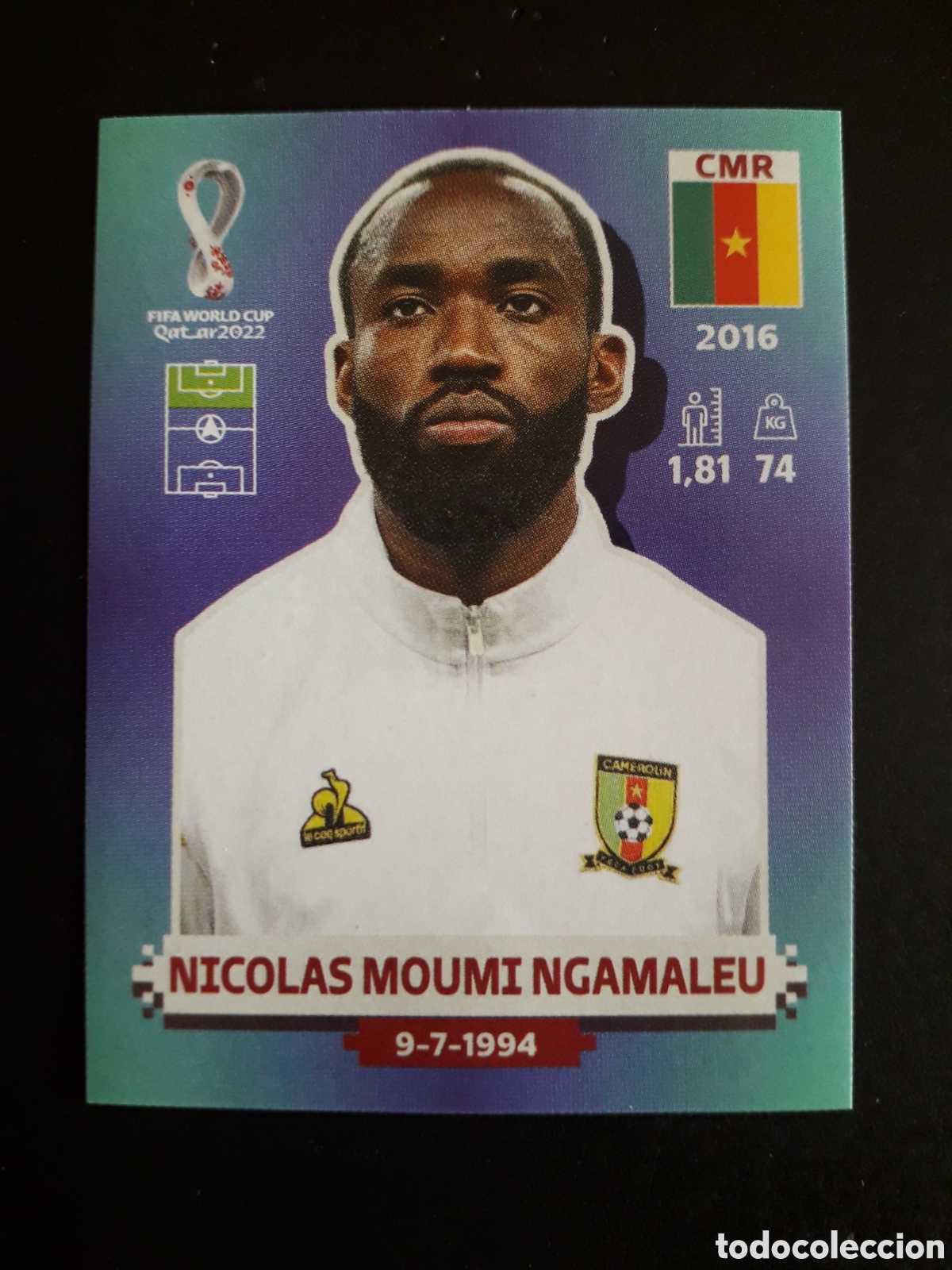 Cromos de f&uacute;tbol: N MOUMI NGAMALEU CAMER&Uacute;N N&deg; 19 COPA MUNDIAL DE F&Uacute;TBOL QATAR 2022 22 PANINI SIN PEGAR PEDIDO M&Iacute;NIM 3&euro;