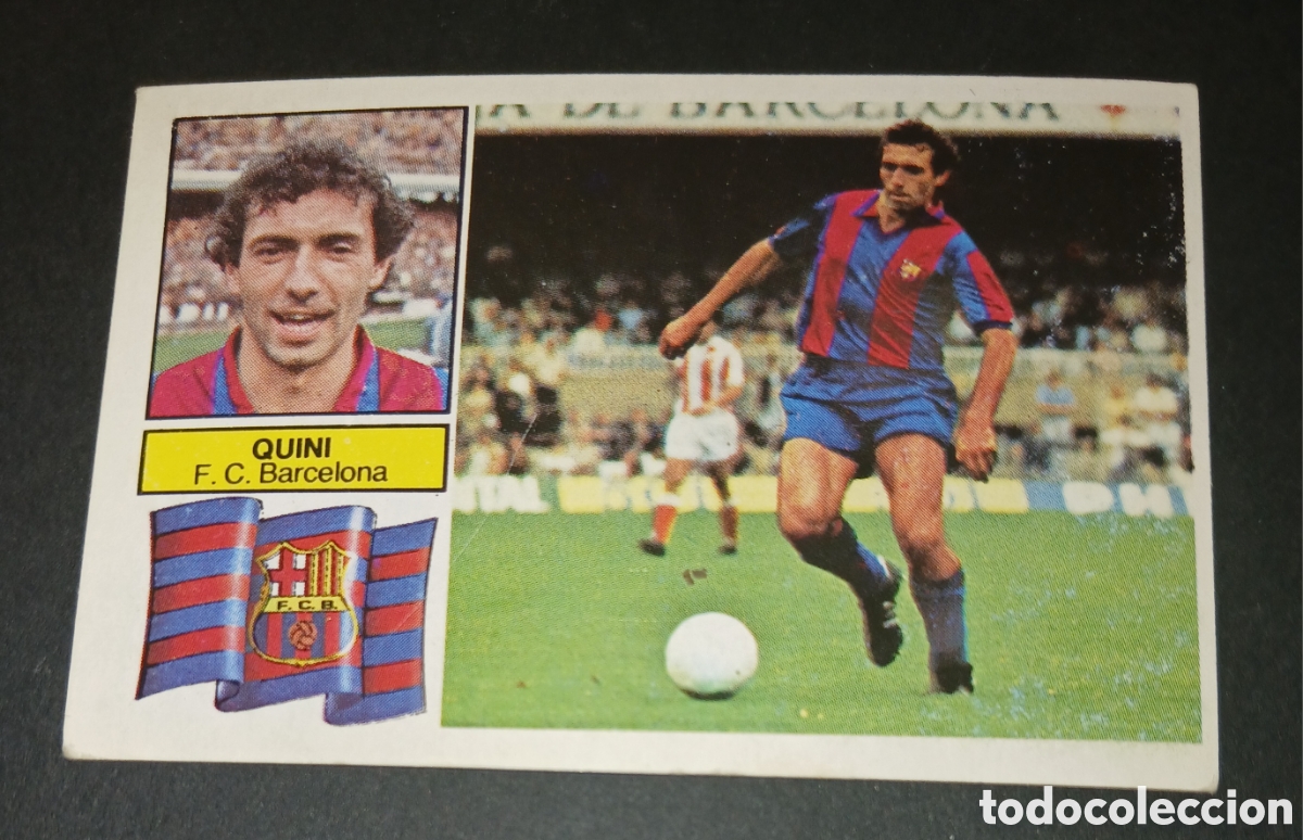 Cromos de f&uacute;tbol: Cromo Quini F. C. Barcelona Liga 82 83 1982 1983 Ediciones Este sin pegar nunca pegado