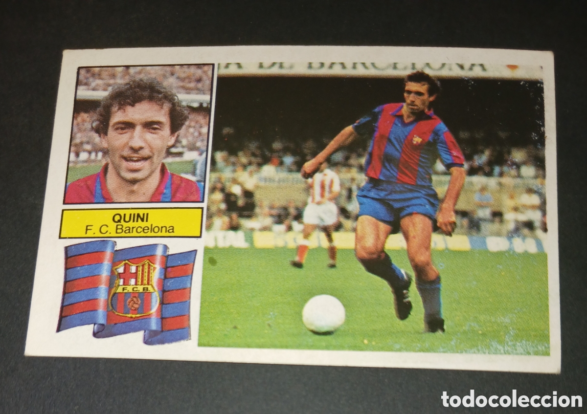 Cromos de f&uacute;tbol: Cromo Quini F. C. Barcelona Liga 82 83 1982 1983 Ediciones Este sin pegar nunca pegado