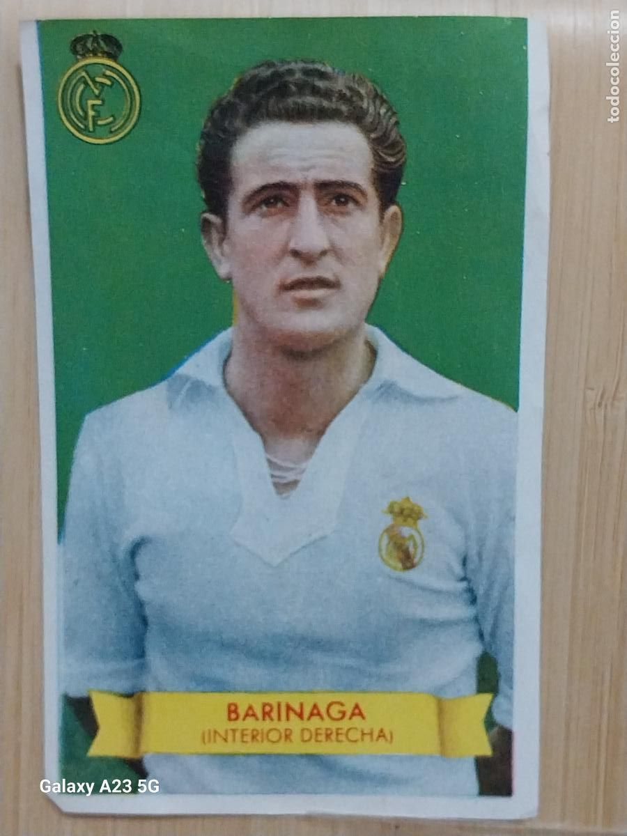 Cromos de f&uacute;tbol: BARINAGA REAL MADRID INTERIOR DCHA LIGA 1949 49 50 CROMO SIN PEGAR NUNCA ED BRUGUERA 12.5X7.9CMS
