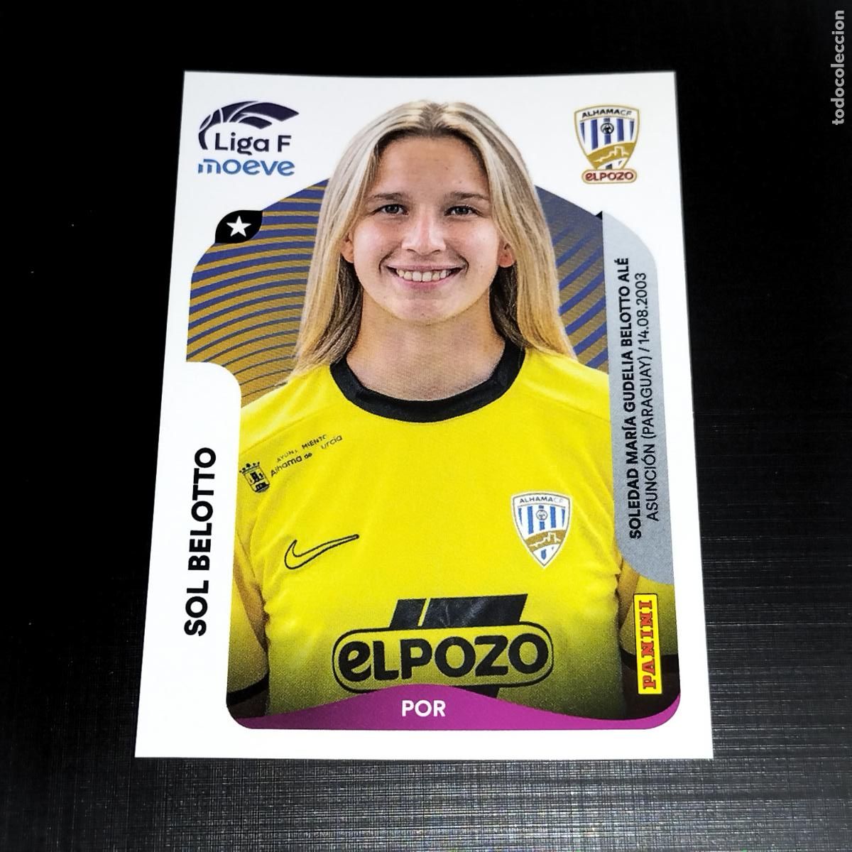 Cromos de f&uacute;tbol: 5 SOL BELOTTO ALHAMA CF EL POZO CROMOS LIGA F MOEVE FEMENINA PANINI 2025 2026 25 26