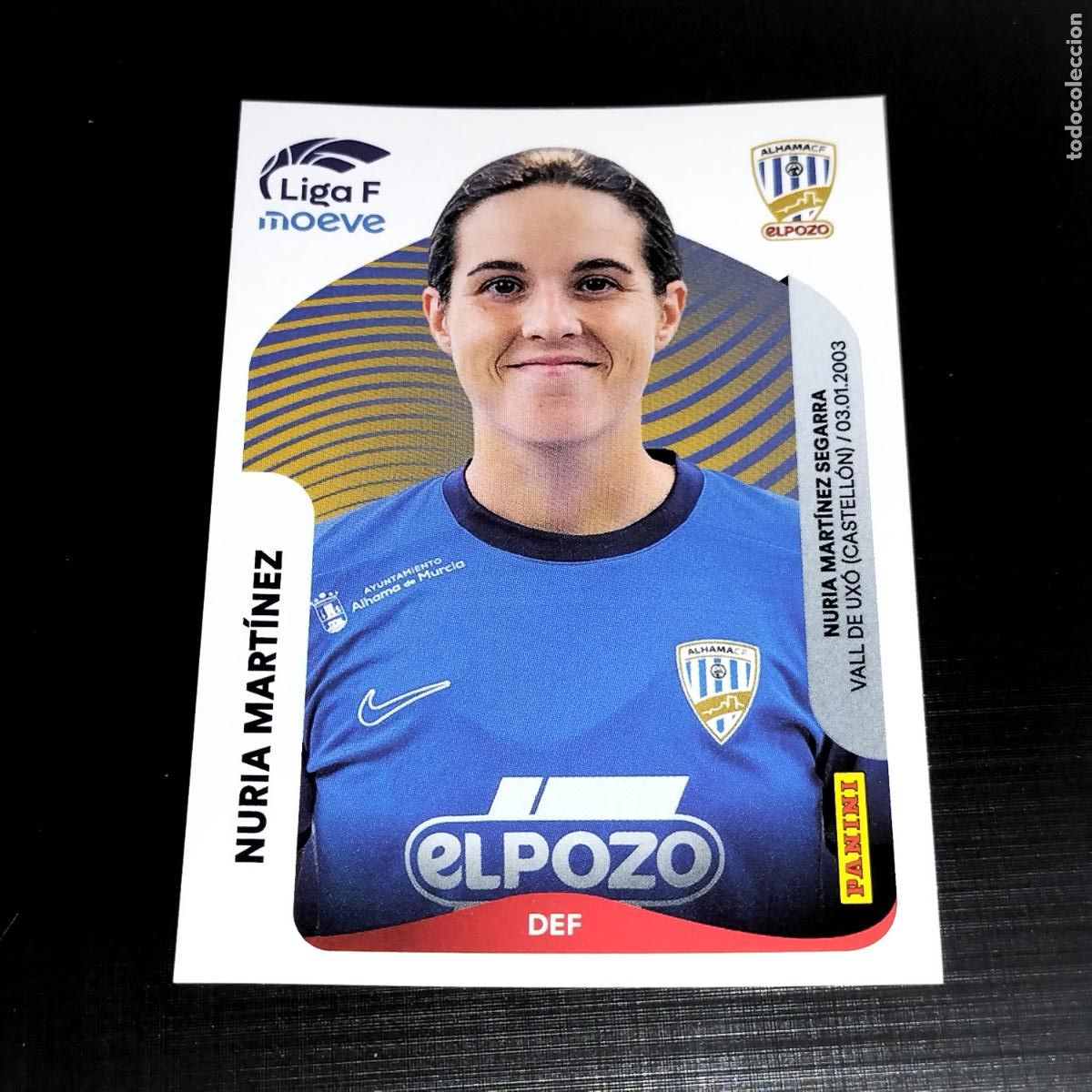 Cromos de f&uacute;tbol: 10 NURIA MARTINEZ ALHAMA CF EL POZO CROMOS LIGA F MOEVE FEMENINA PANINI 2025 2026 25 26