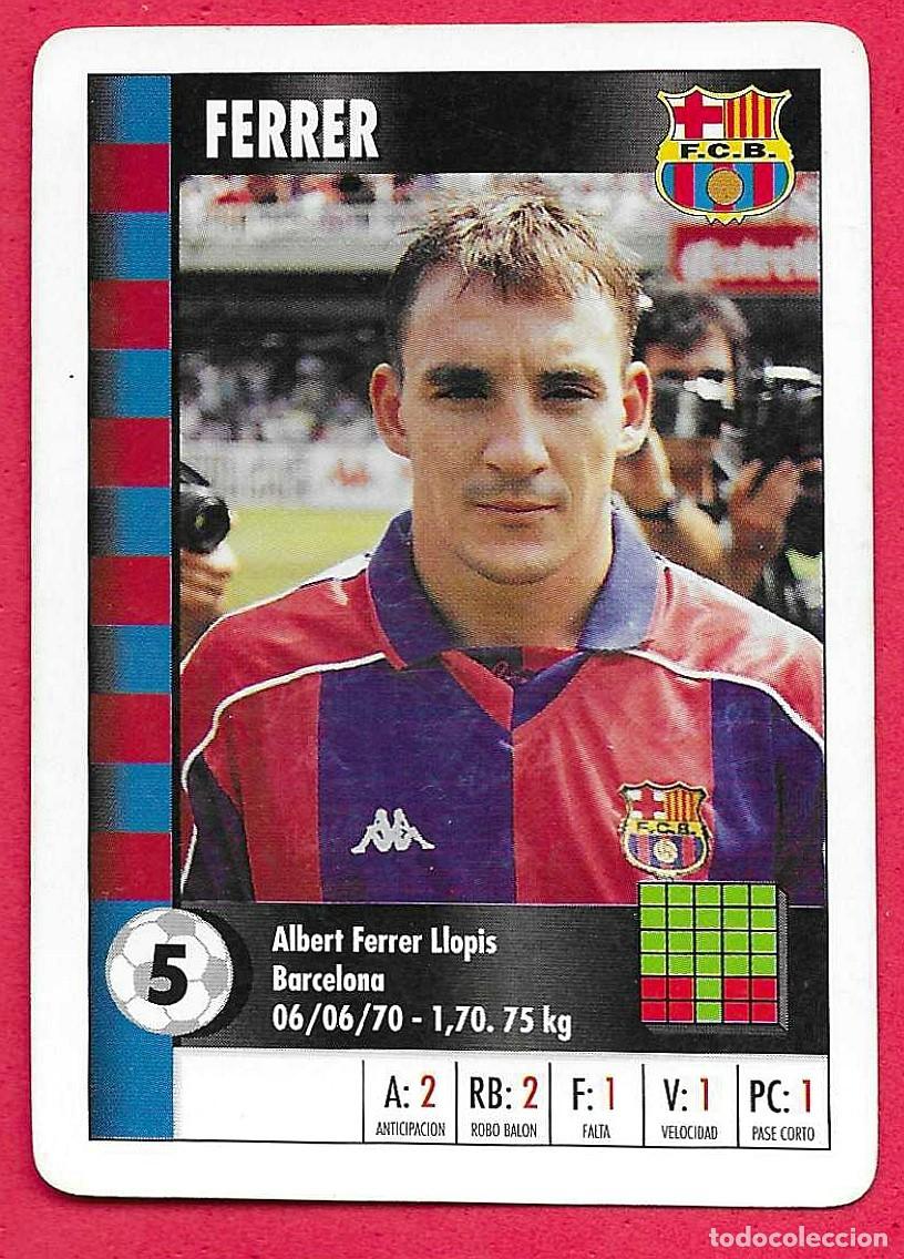 Cromos de f&uacute;tbol: FERRER FC BARCELONA SUPER GOL 95 96 MARCA CARTA NAIPE CROMO MARCA SUPERGOL 1995 1996